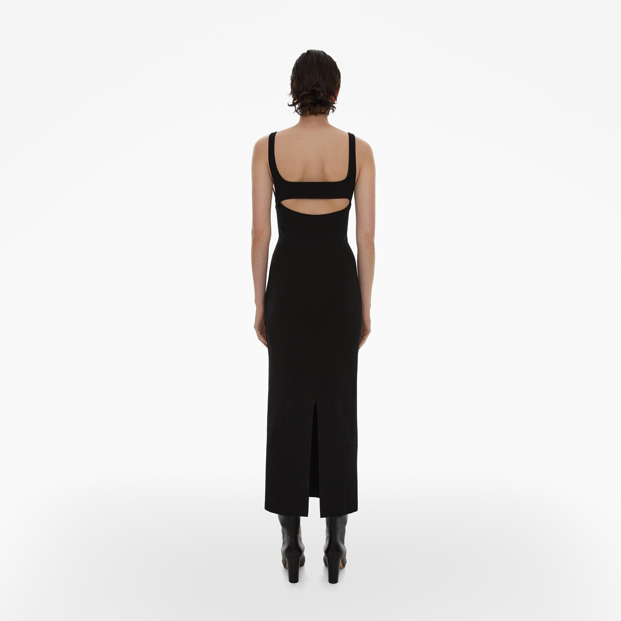 RIBBED ASYMMETRIC MAXI DRESS - 4