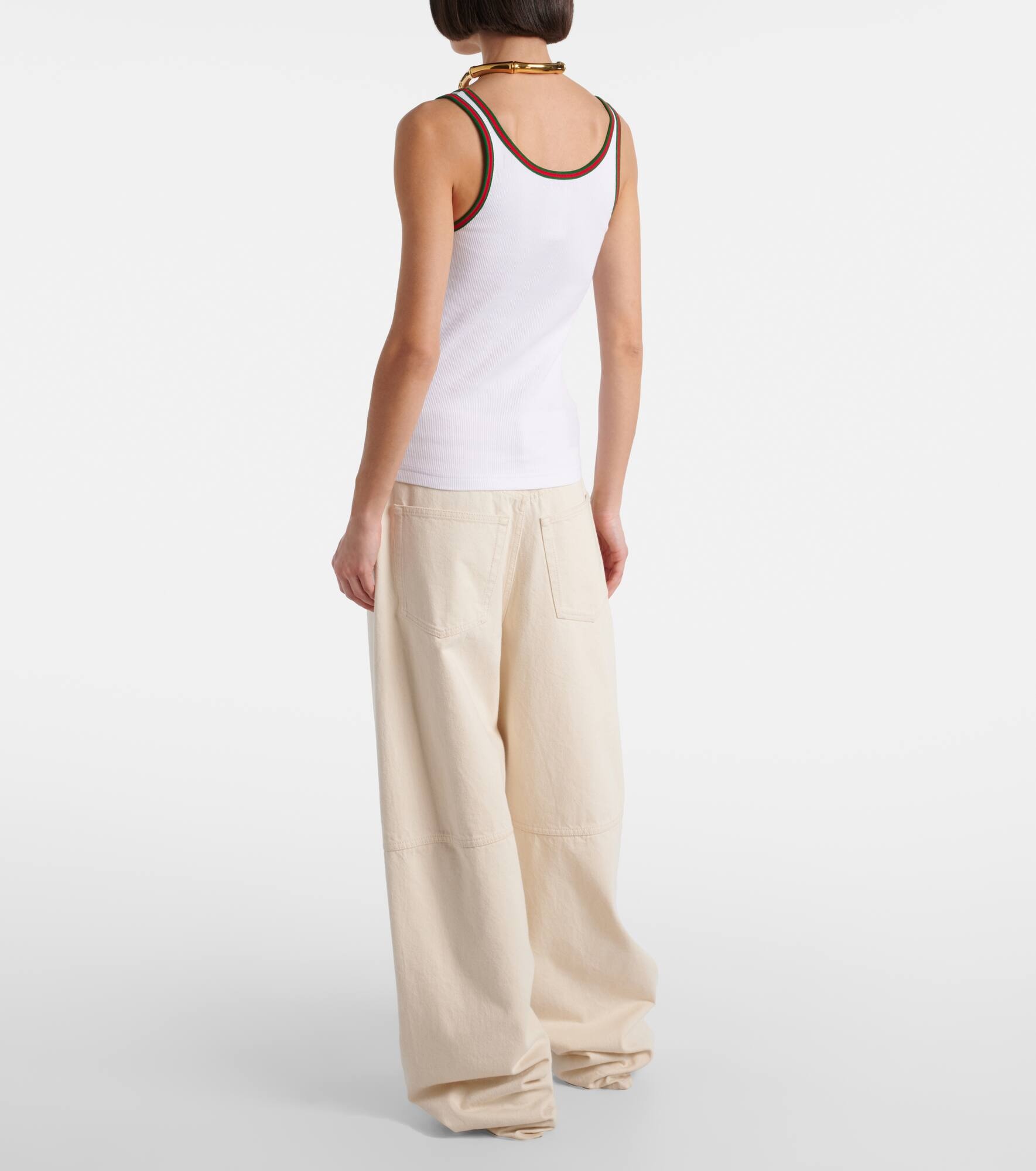 Ribbed-knit cotton tank top - 3