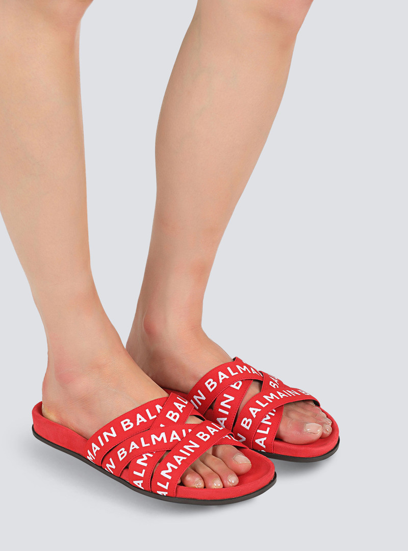 Balmain HIGH SUMMER CAPSULE - Union flip flops with Balmain logo print outlook