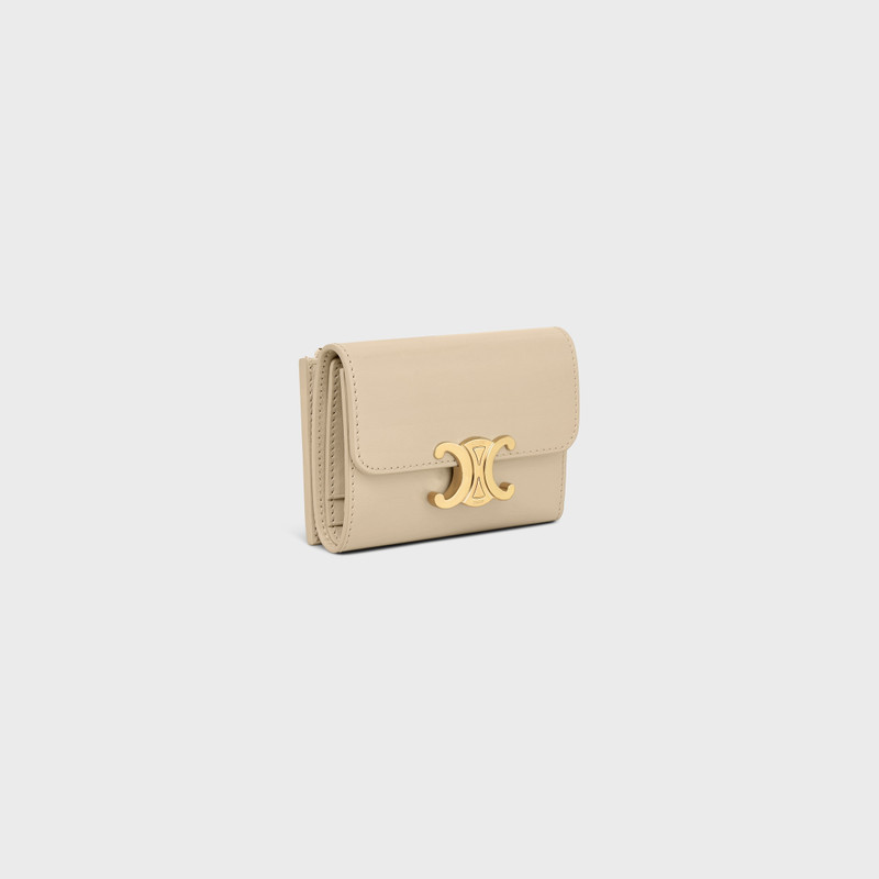 CELINE COMPACT WALLET WITH COIN TRIOMPHE IN Shiny calfskin outlook