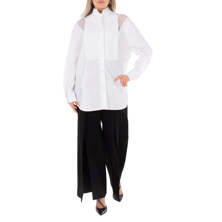 Burberry Long Sleeve Lace Trim Shirt - 4