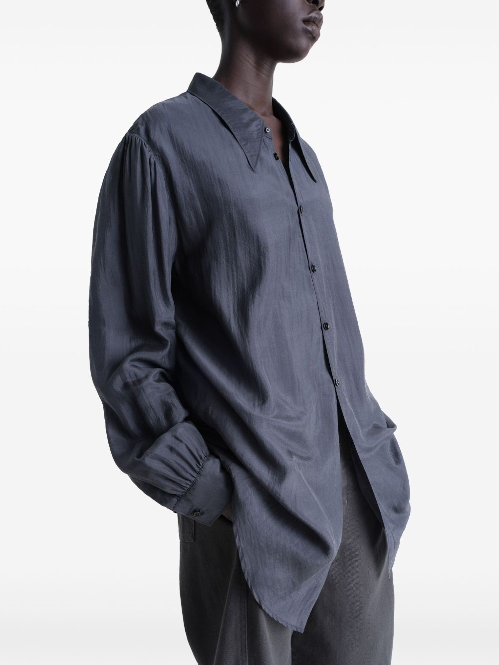 pointed collar shirt - 4
