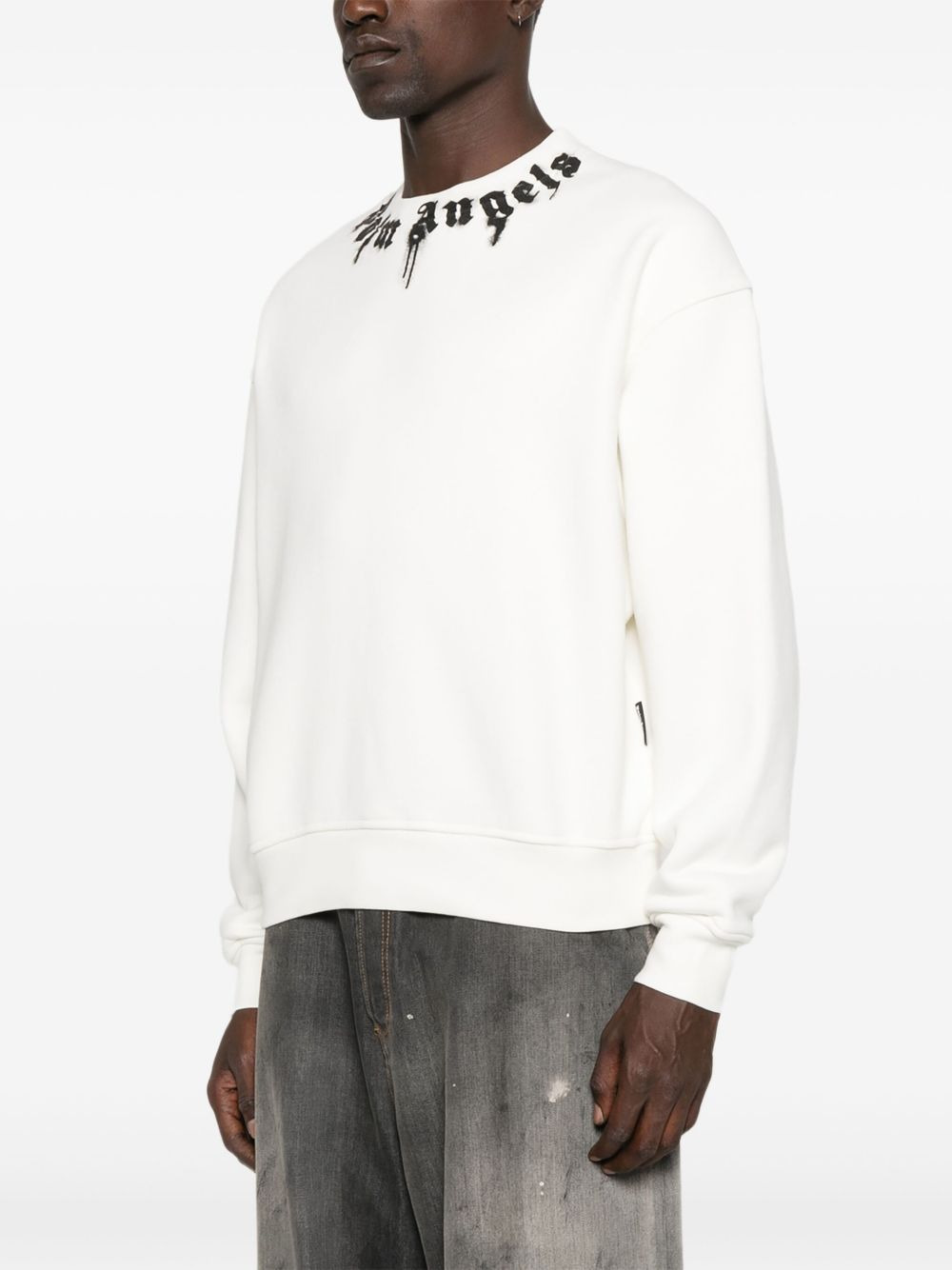 logo-print cotton sweatshirt - 3