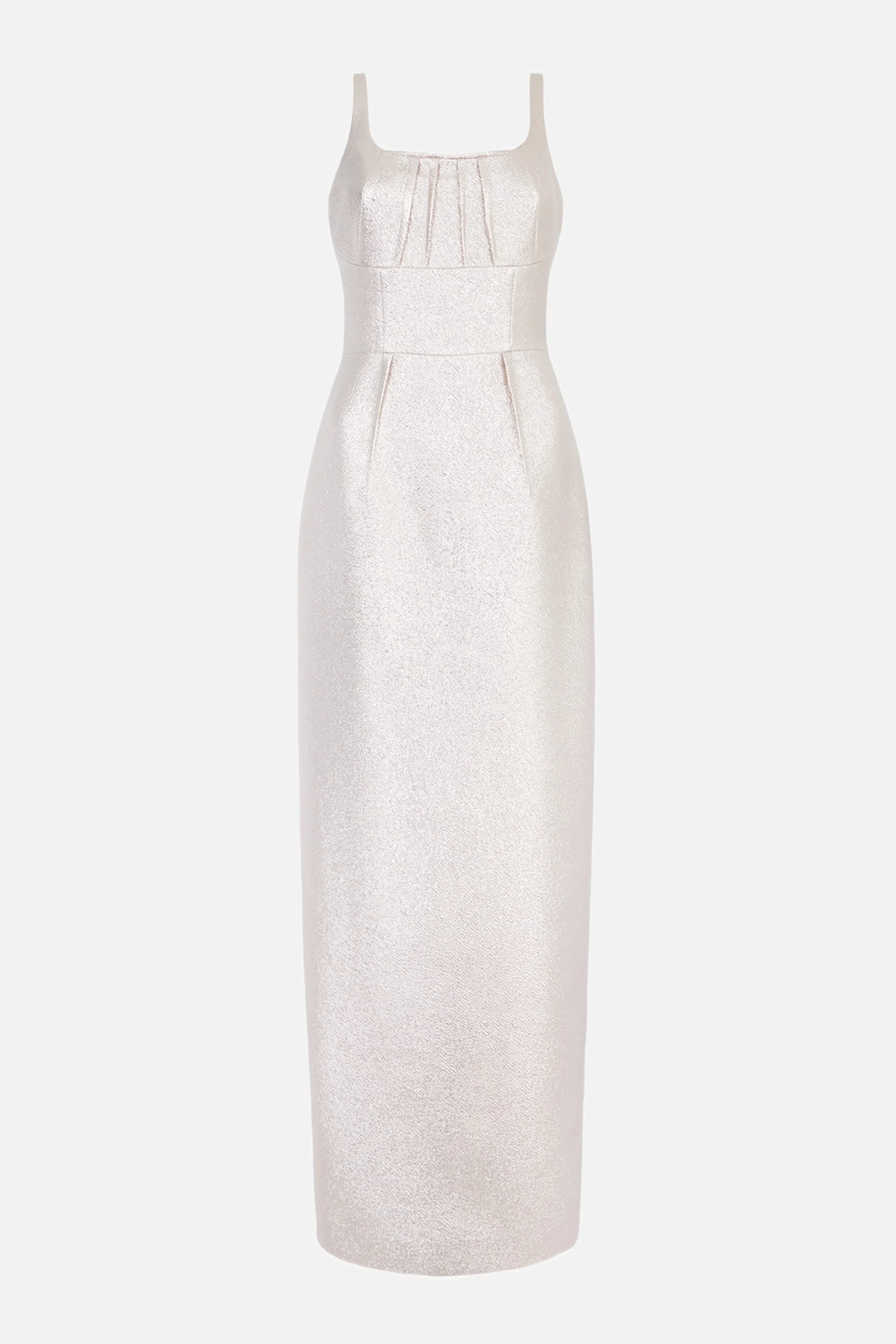 Sharon Dress in Champagne Metallic Cloque - 1