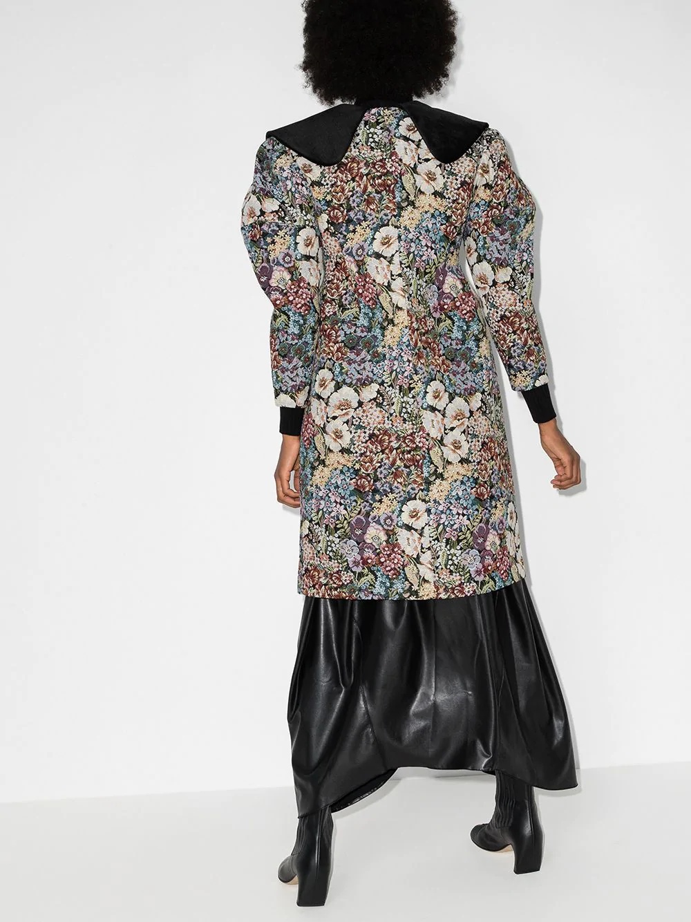 floral-jacquard coat - 3