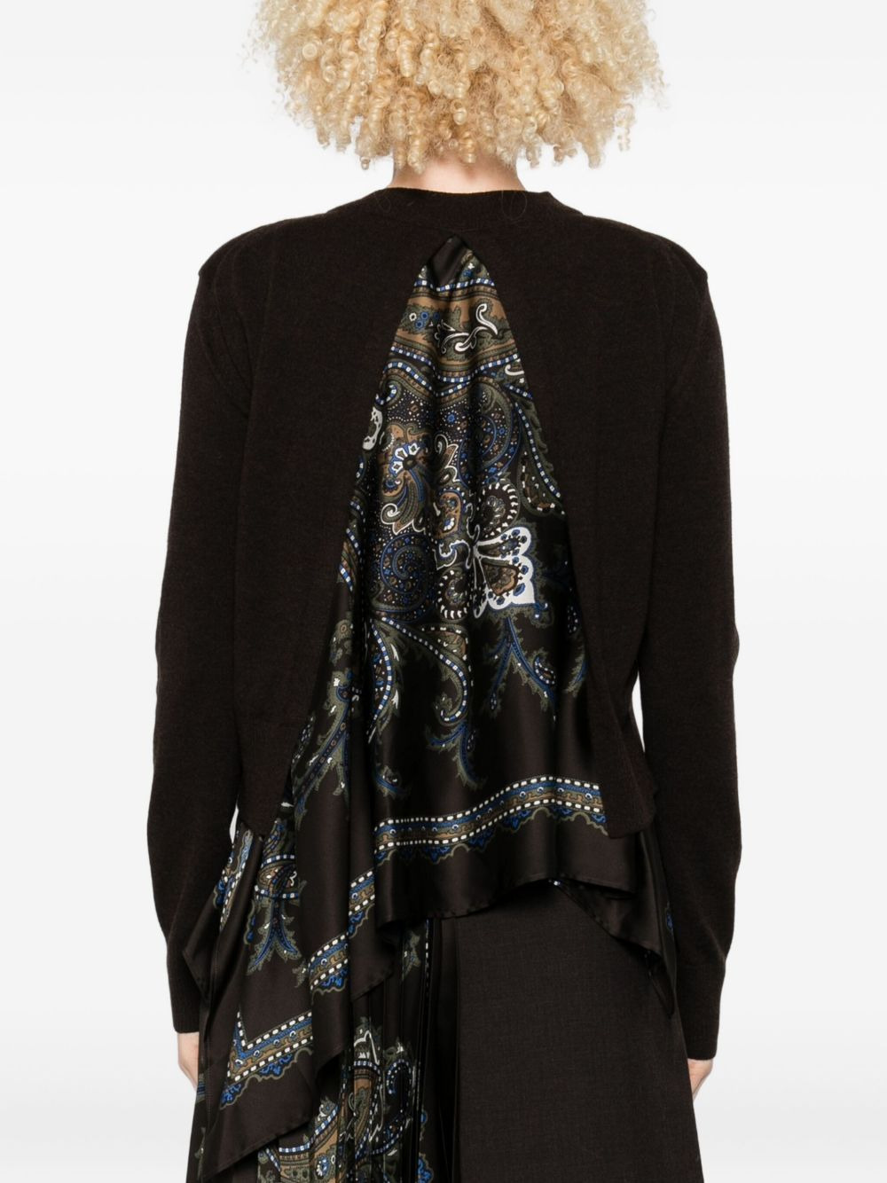 paisley-print panel sweater - 4
