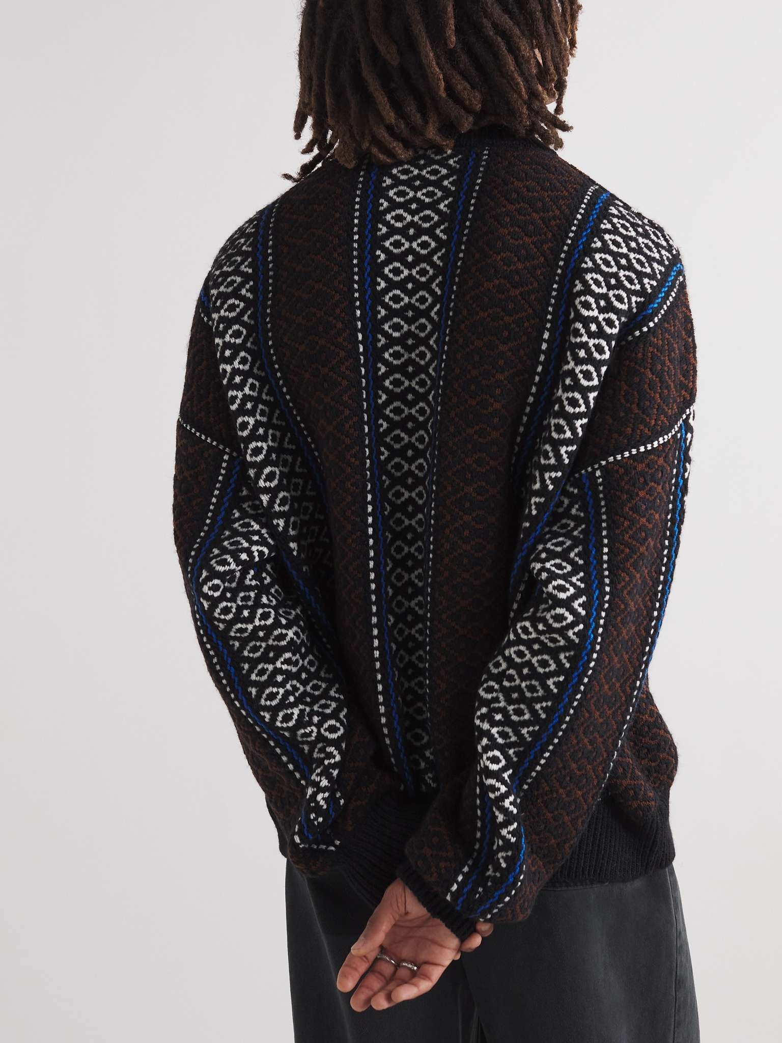 Appliquéd Wool-Blend Jacquard Sweater - 4