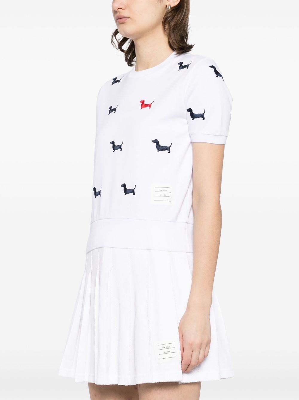 embroidered-hector dog logo T-shirt - 3