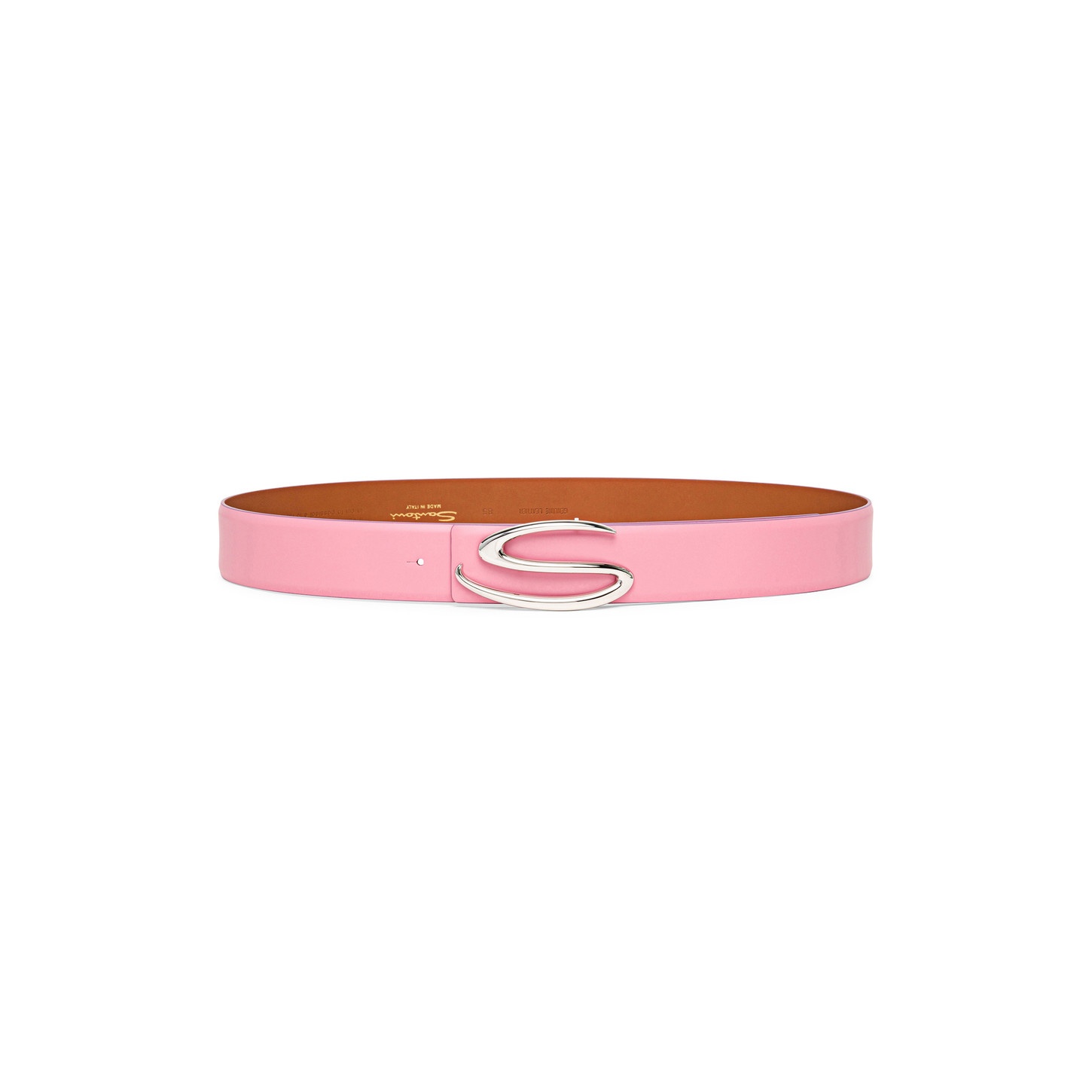 Pink leather belt strap - 2