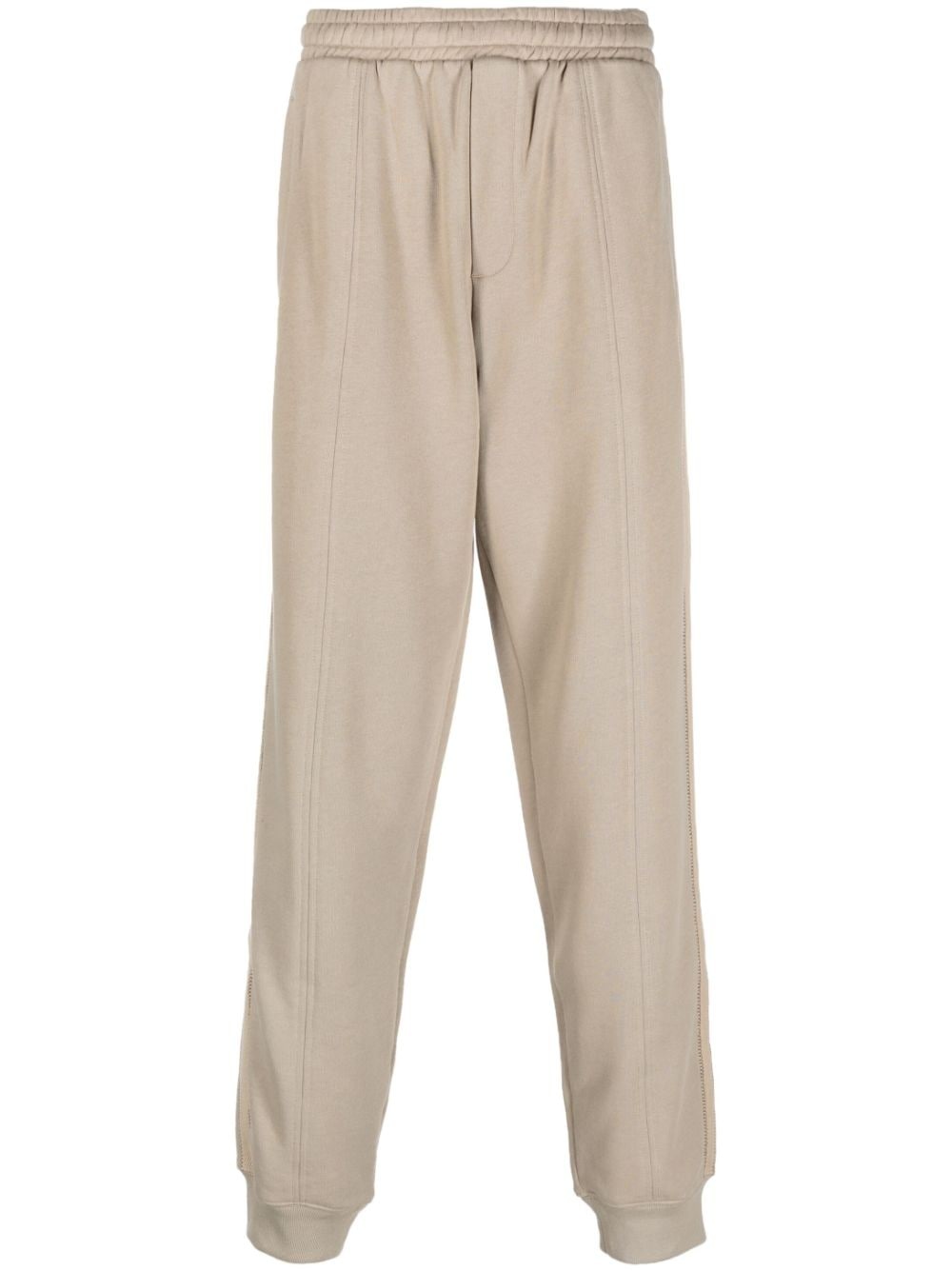 elasticated-waist cotton track pants - 1