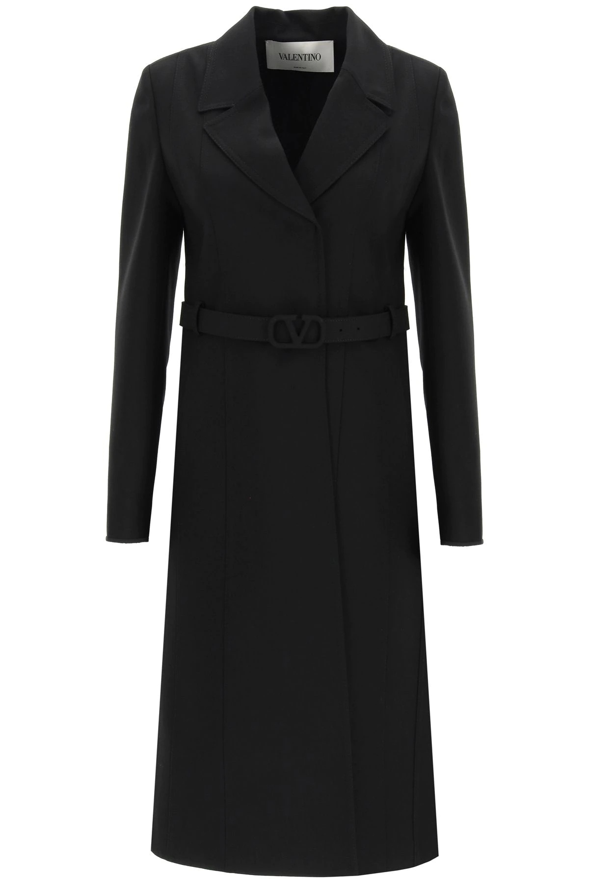 COAT WITH VLOGO SIGNATURE BELT - 1