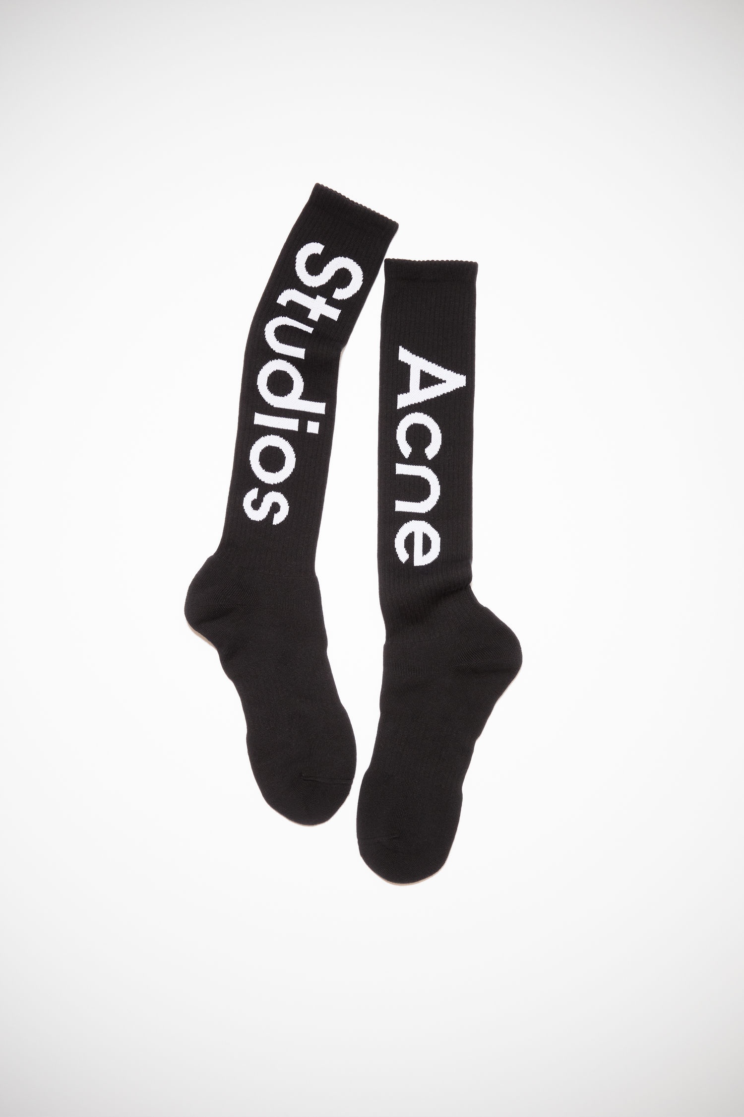 Logo-jacquard socks - Black - 1