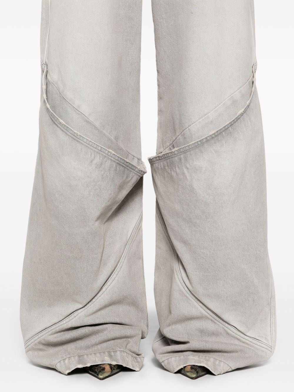 Wide-leg denim cotton jeans - 5