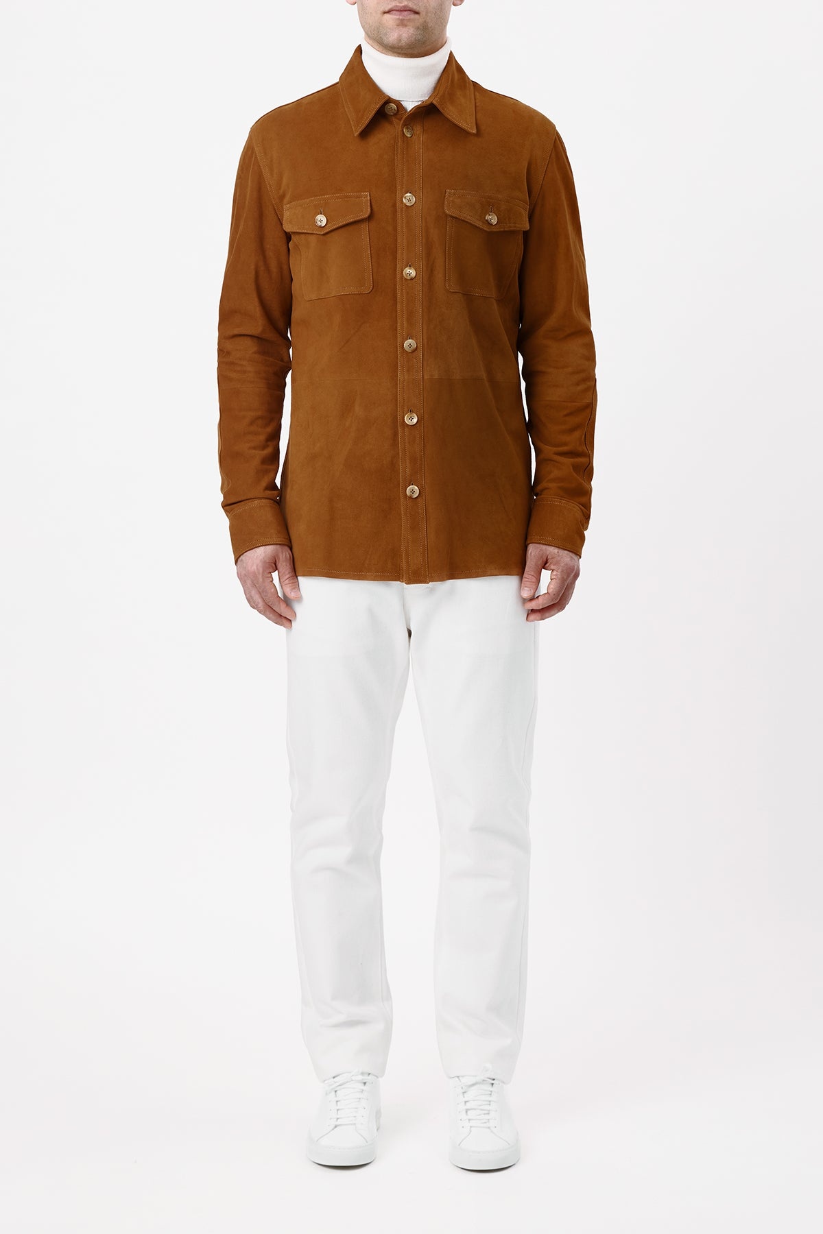Lucas Overshirt in Camel Suede - 2