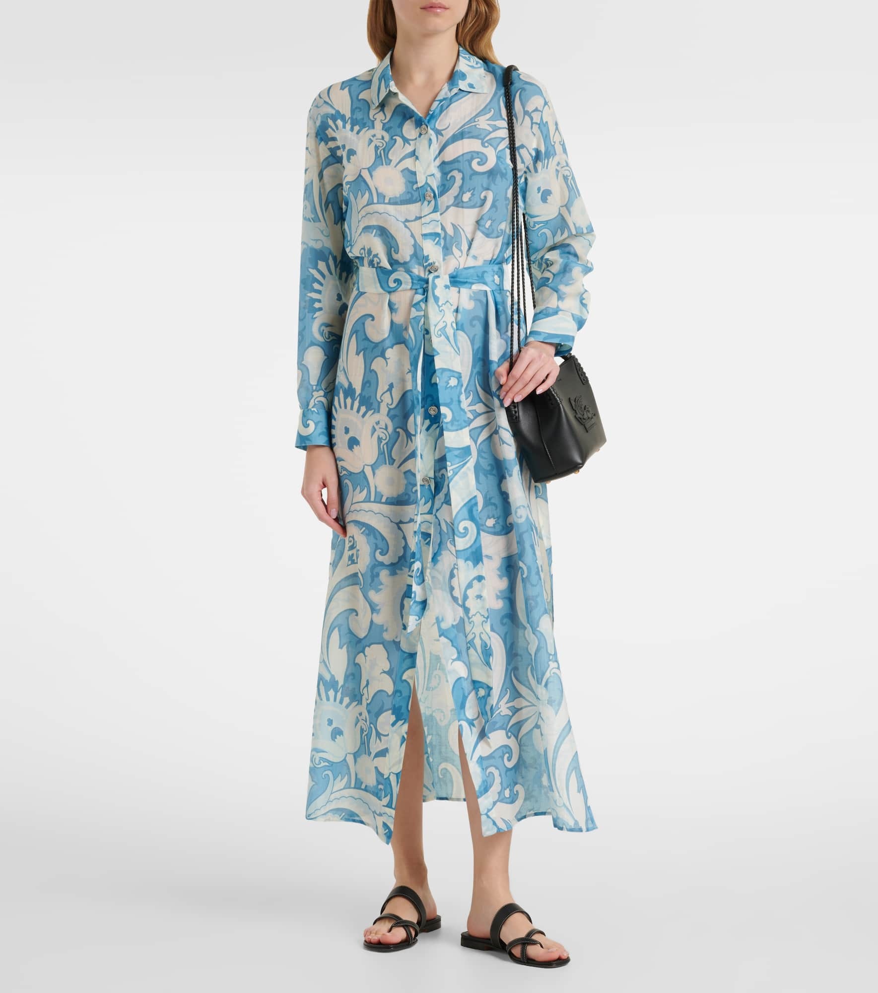 Paisley cotton and silk shirt dress - 2
