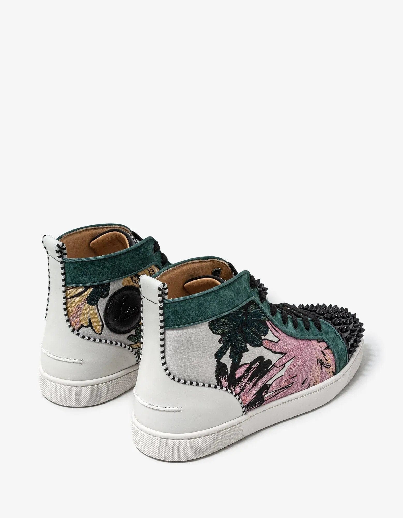 Christian Louboutin Lou Spikes Orlato Hanabi Floral Print High Top Trainers - 6