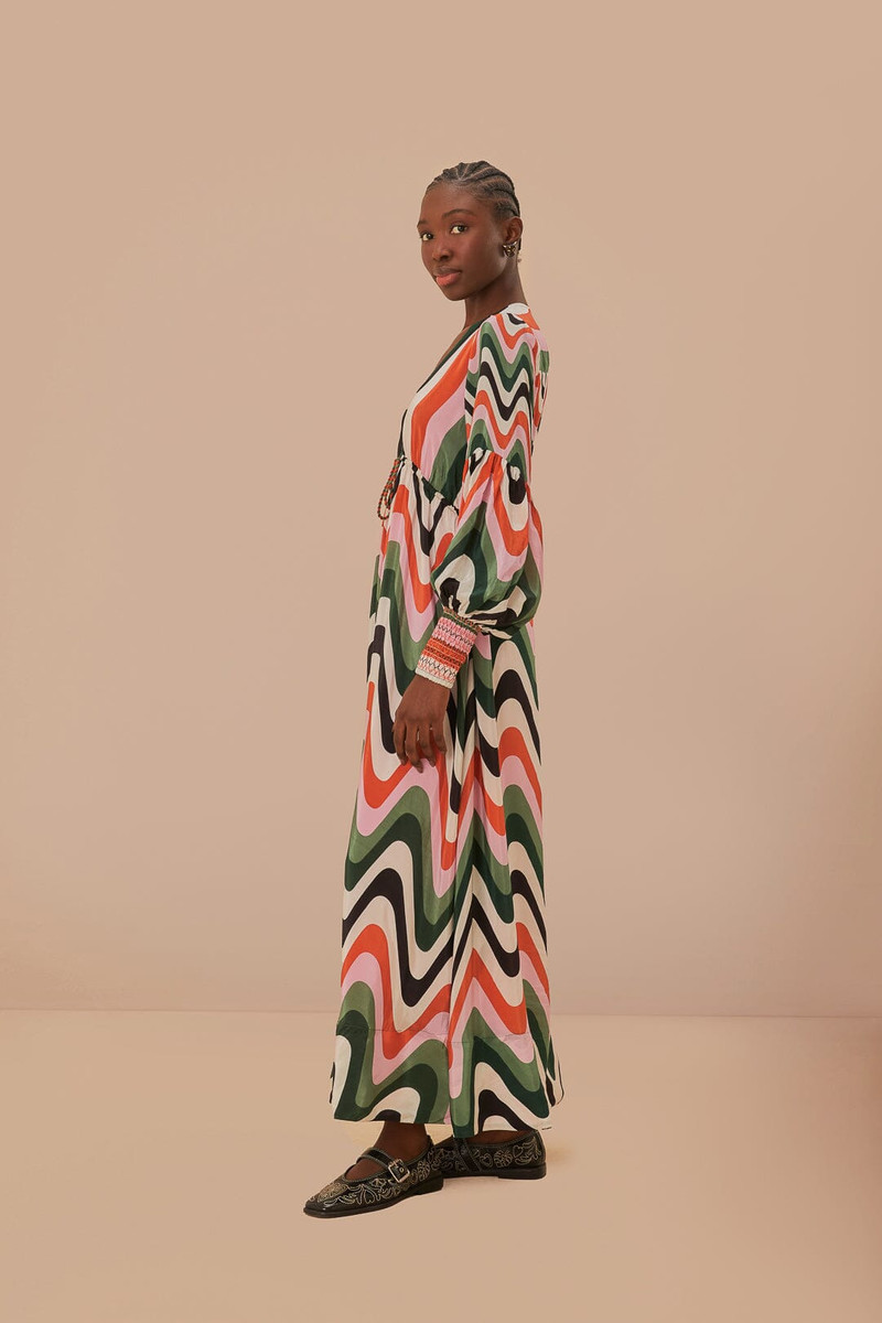 Multicolor Wave Gradient Maxi Dress 3