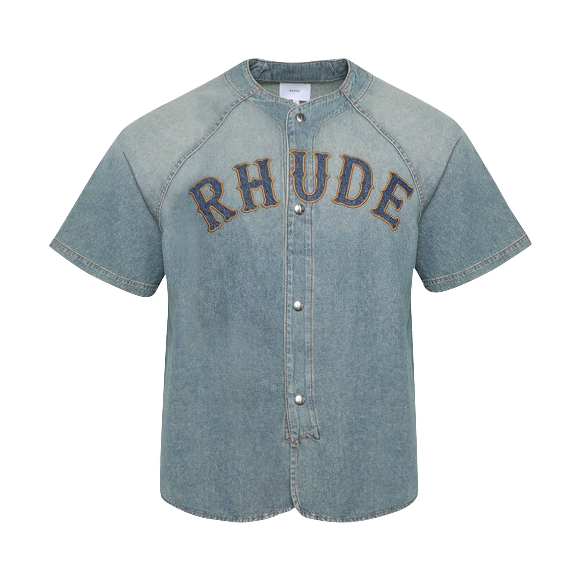 Rhude Baseball Denim Shirt 'Dark Indigo' - 1