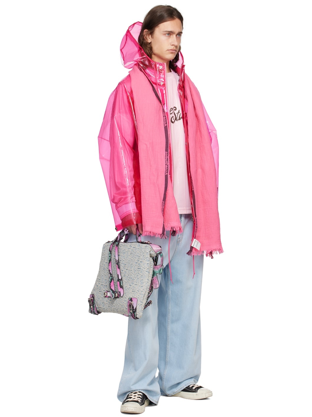 Pink Logo Tape Scarf - 3