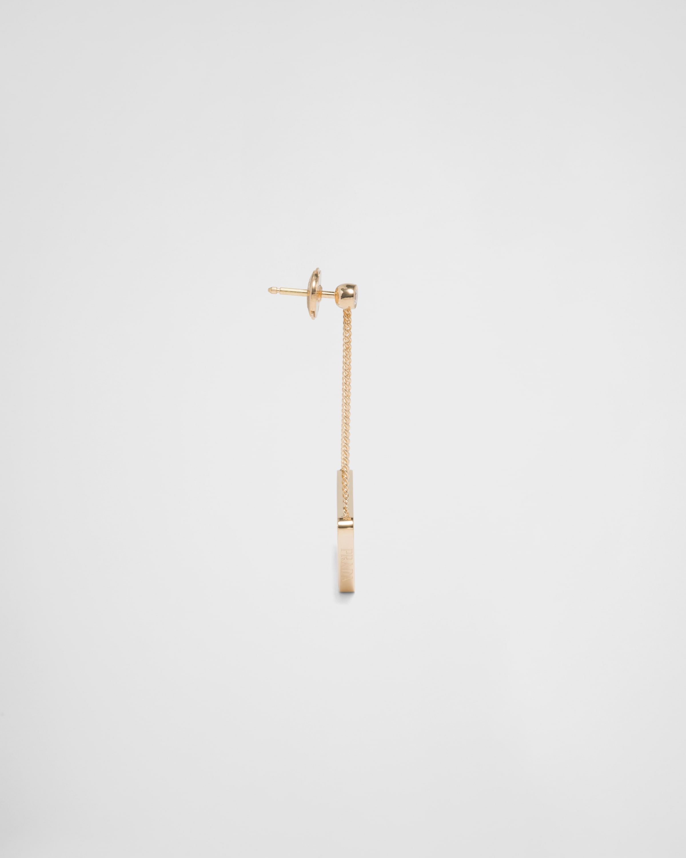 Eternal Gold cut-out drop earrings in yellow gold with diamonds - 4