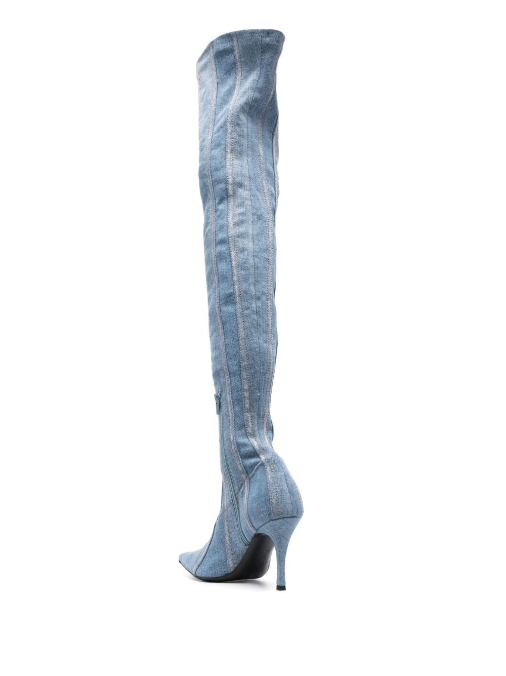 D-Venus denim 100mm knee boots - 3