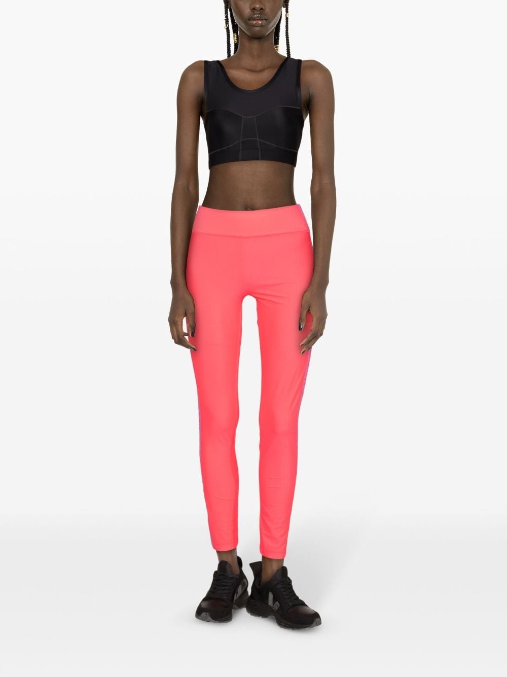 logo-tape cropped leggings - 2