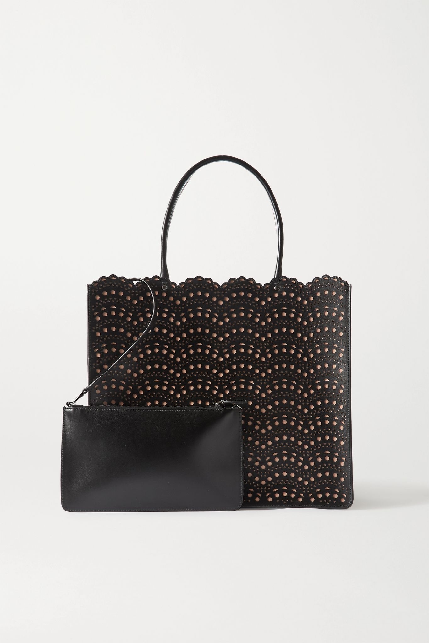 Garance medium scalloped laser-cut leather tote - 6