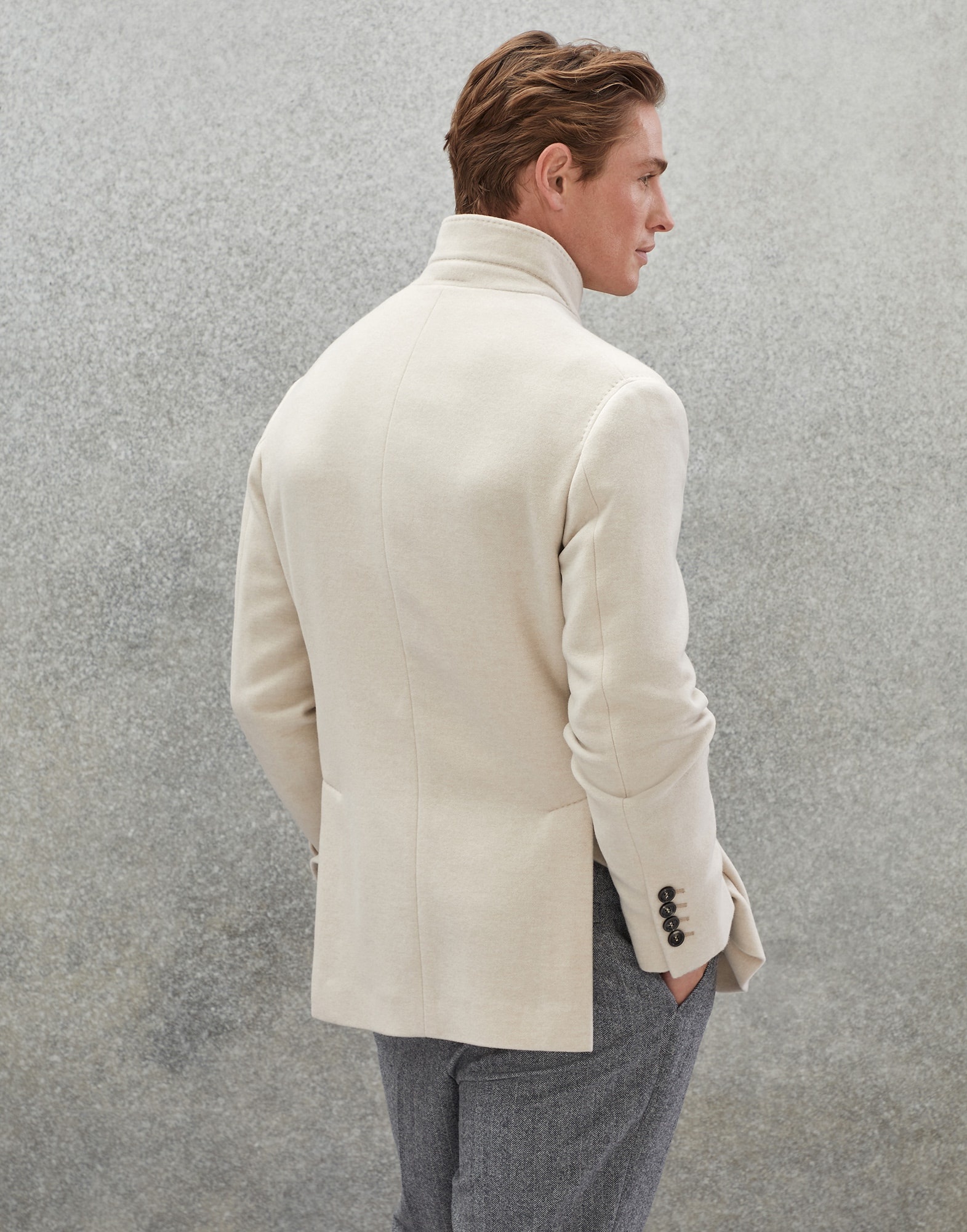 Water-resistant lightweight cashmere pea coat - 2