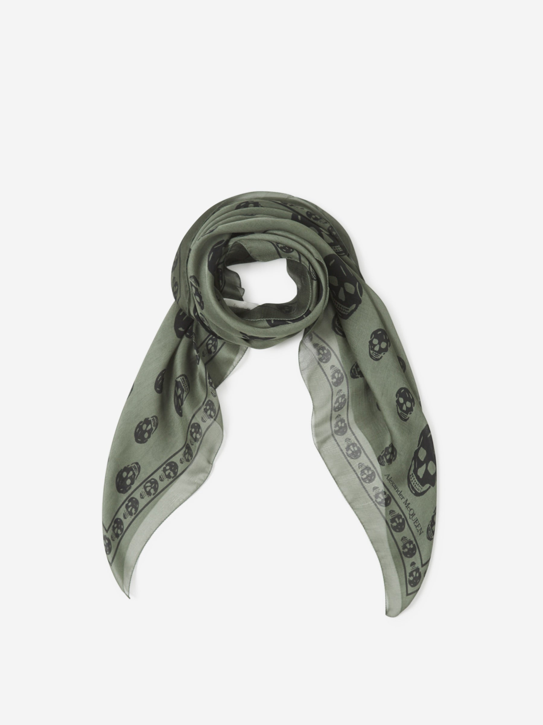 CLASSIC SILK BLEND SKULL SCARF - 1