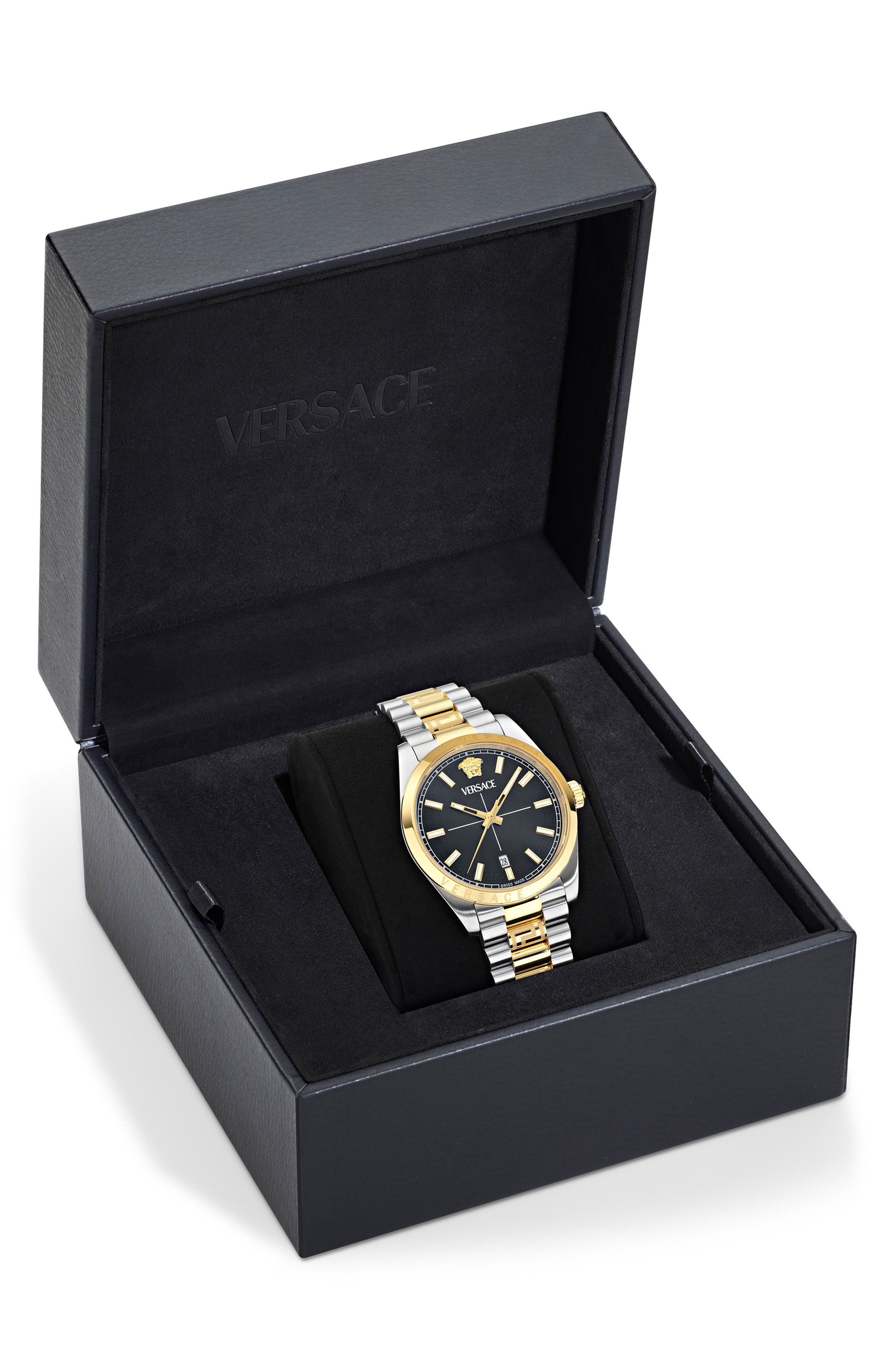 Versace Millenyium Bracelet Watch, 40mm in Two Tone at Nordstrom - 4