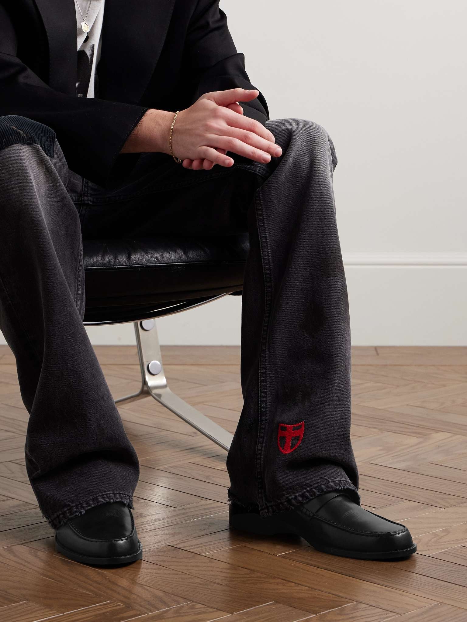 Enfants Riches Déprimés Logo-Debossed Leather Loafers