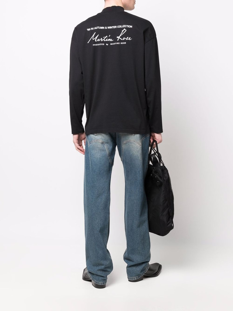 Martine Rose logo-print mock-neck T-shirt outlook