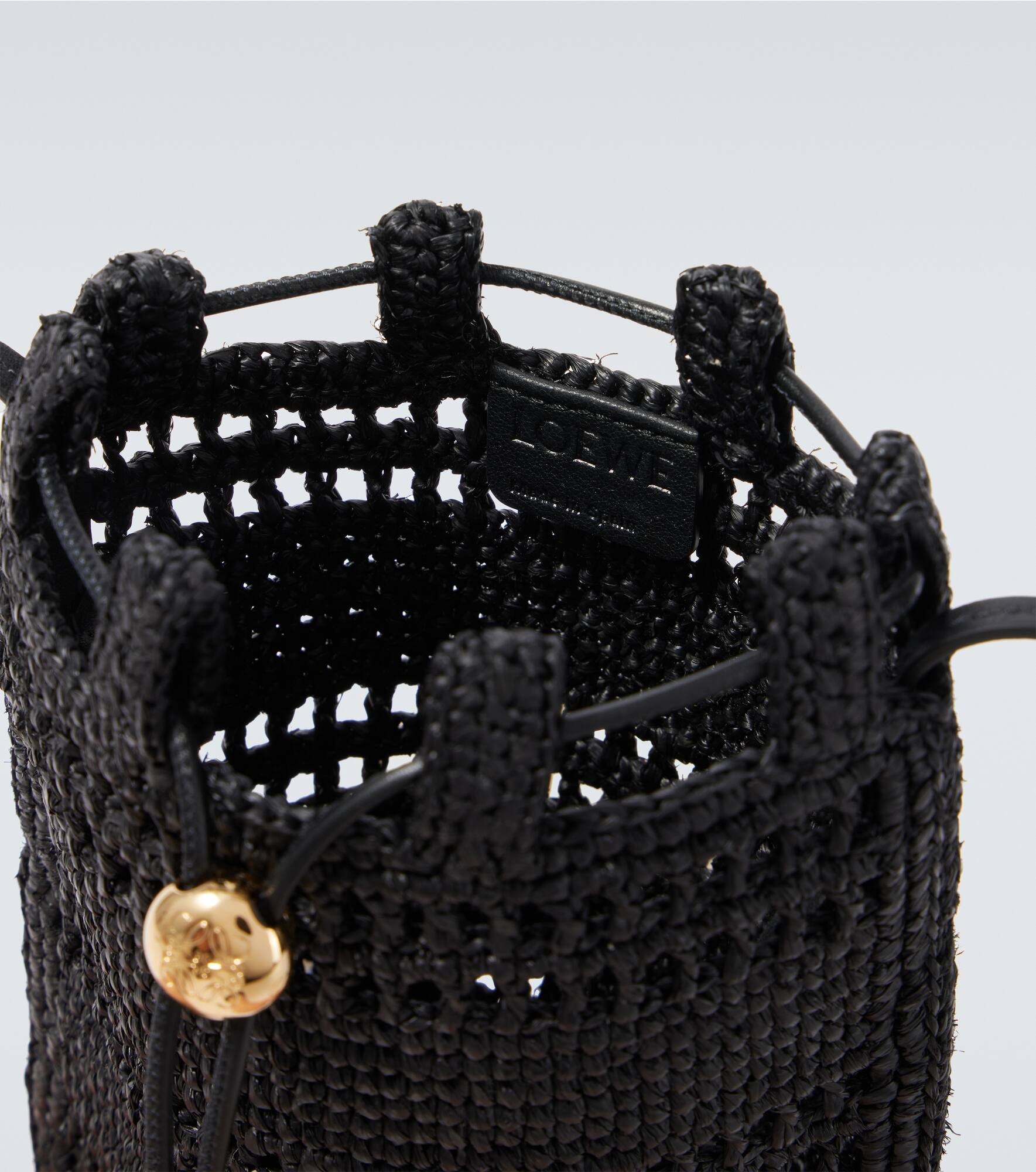 Paula's Ibiza logo raffia crossbody bag - 4