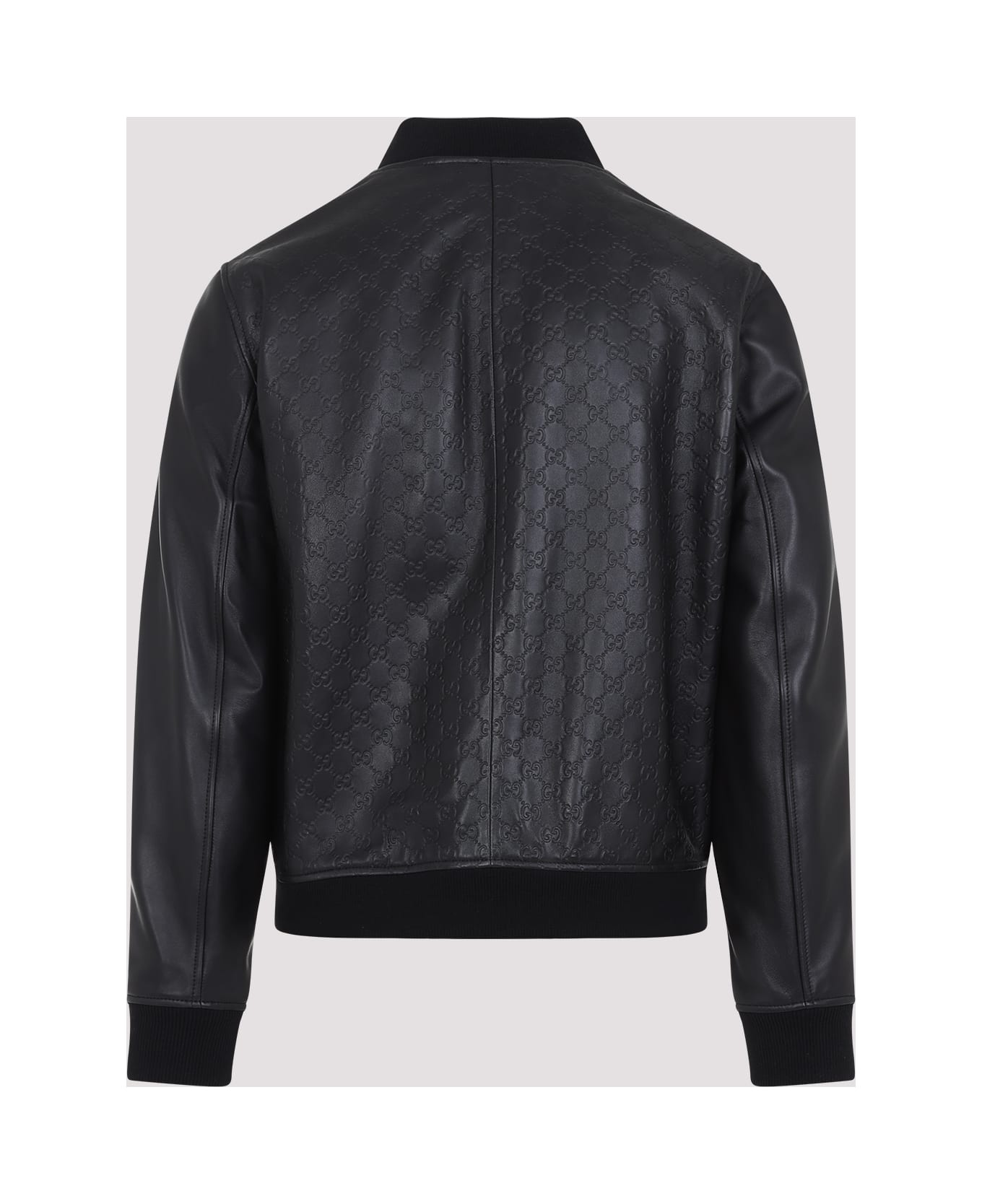Leather Gg Logo Jacket - 4