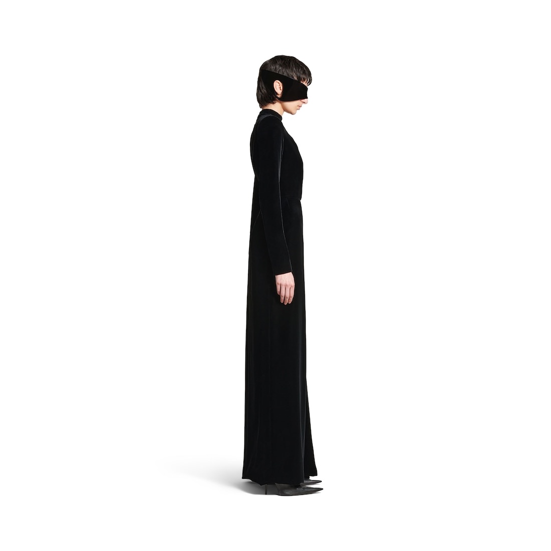 Women's Maxi Sleeve Gown in Black - 3