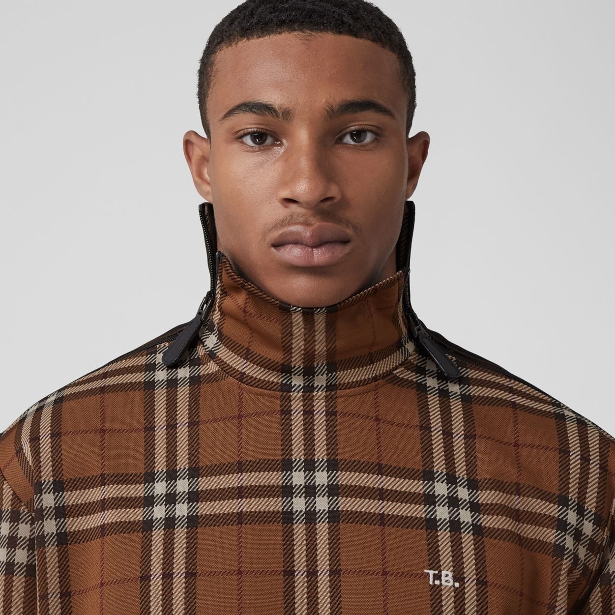Check Funnel Neck Sweater - 3