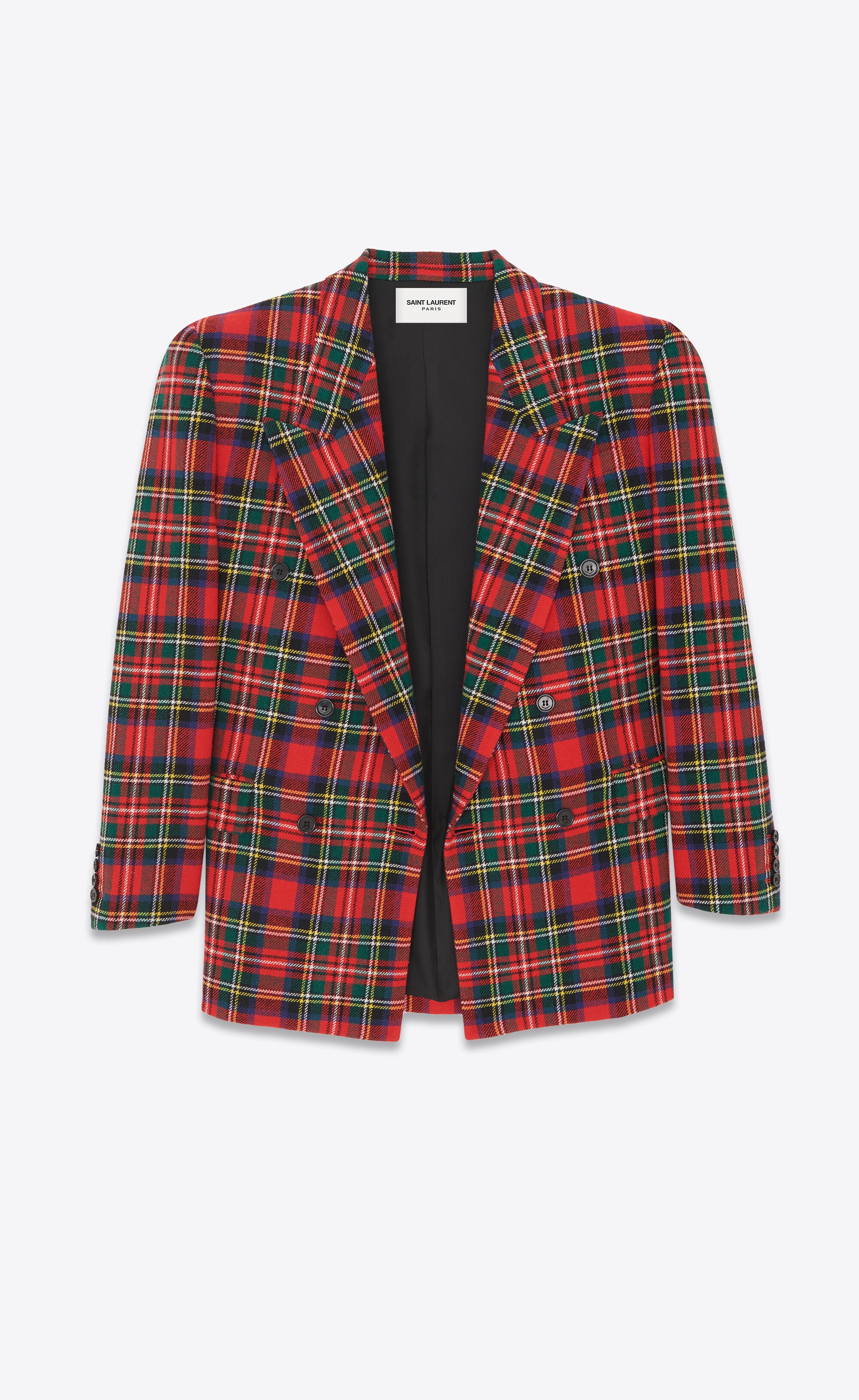 oversized jacket in tartan wool - 1