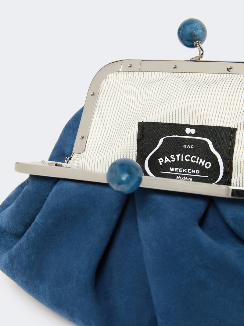 VALOIS Small suede Pasticcino Bag - CORNFLOWER BLUE 5
