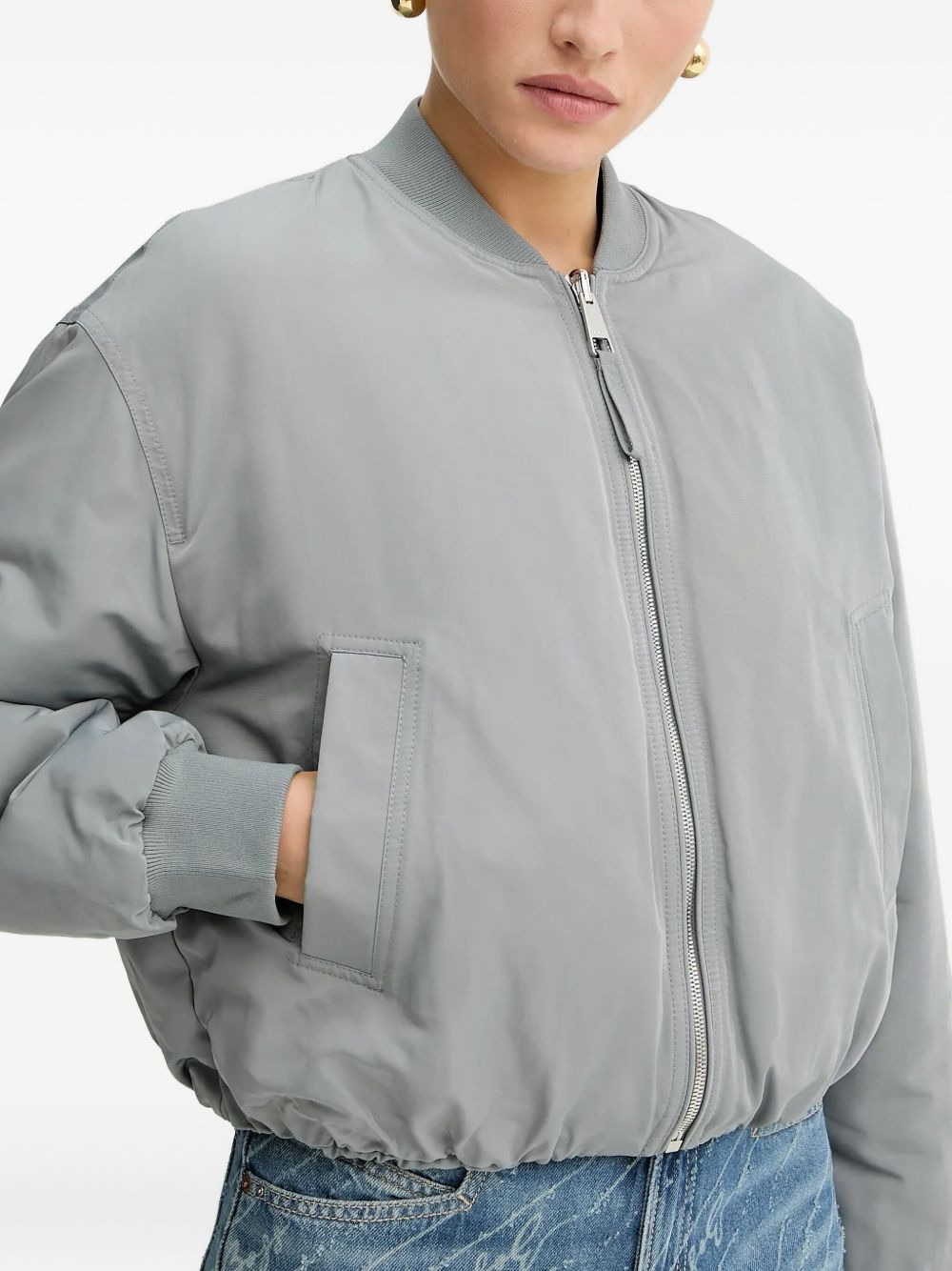 padded zip-up bomber jacket - 4
