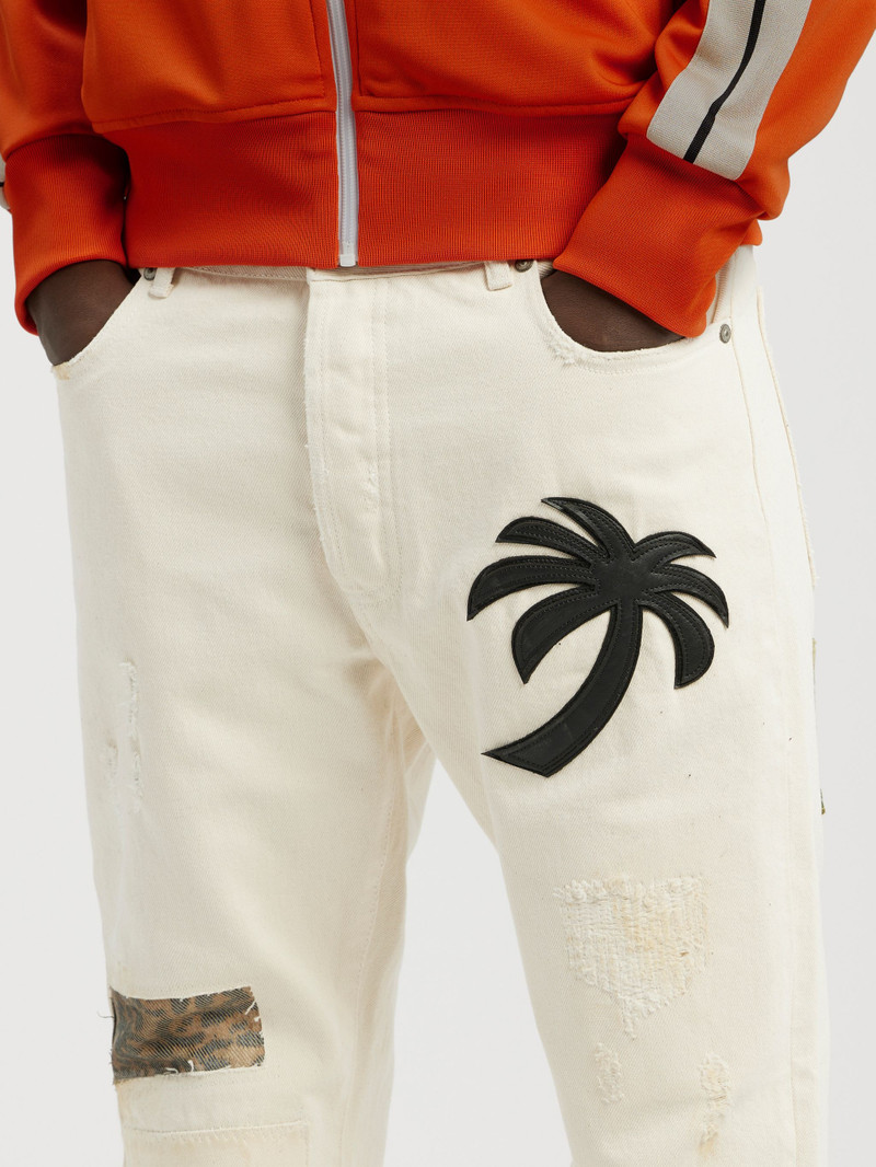 CURVED PALM TREE REGULAR DENIM PANTS 6