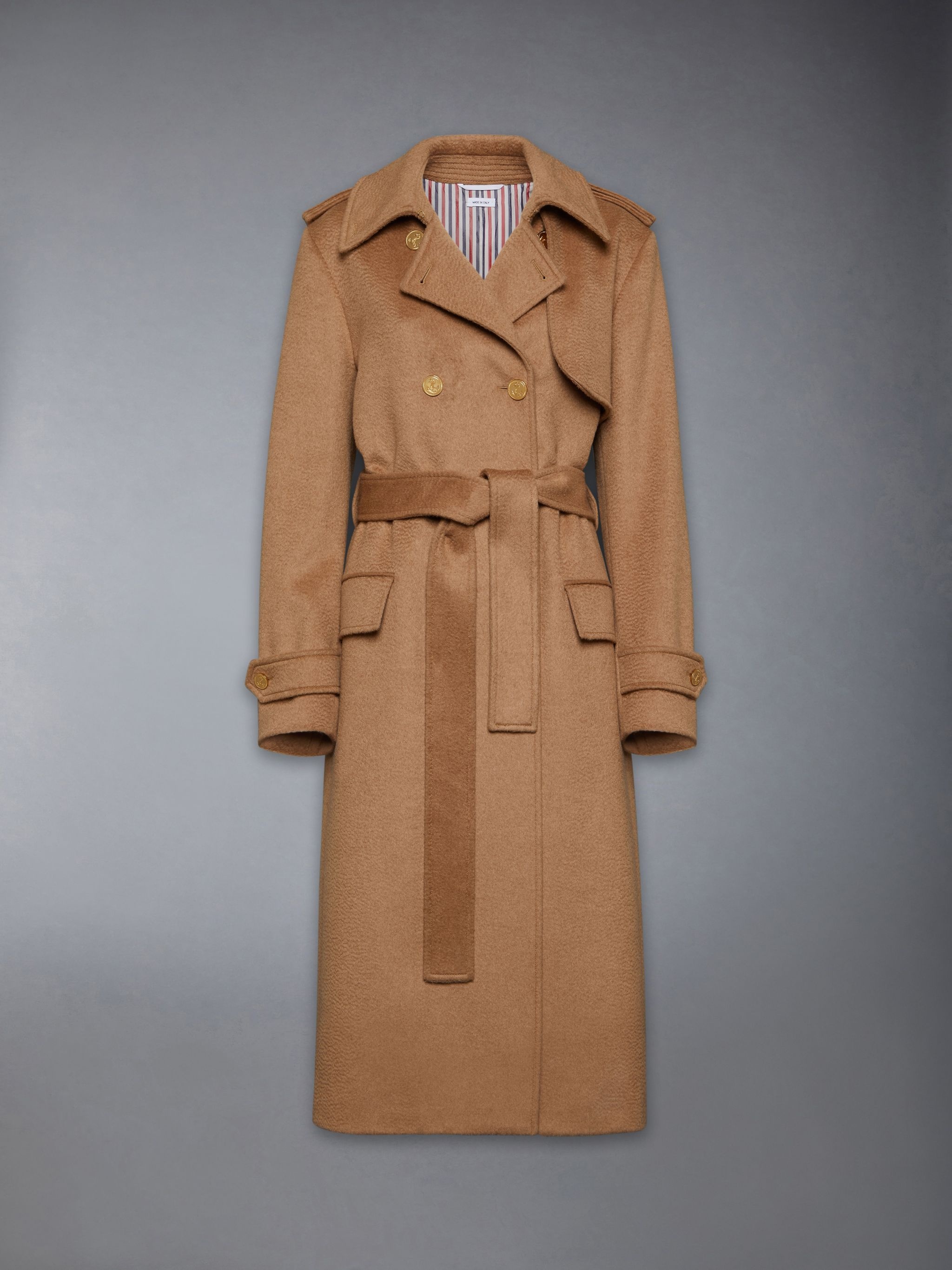 Camel Hair Elongated Trench Coat - 7