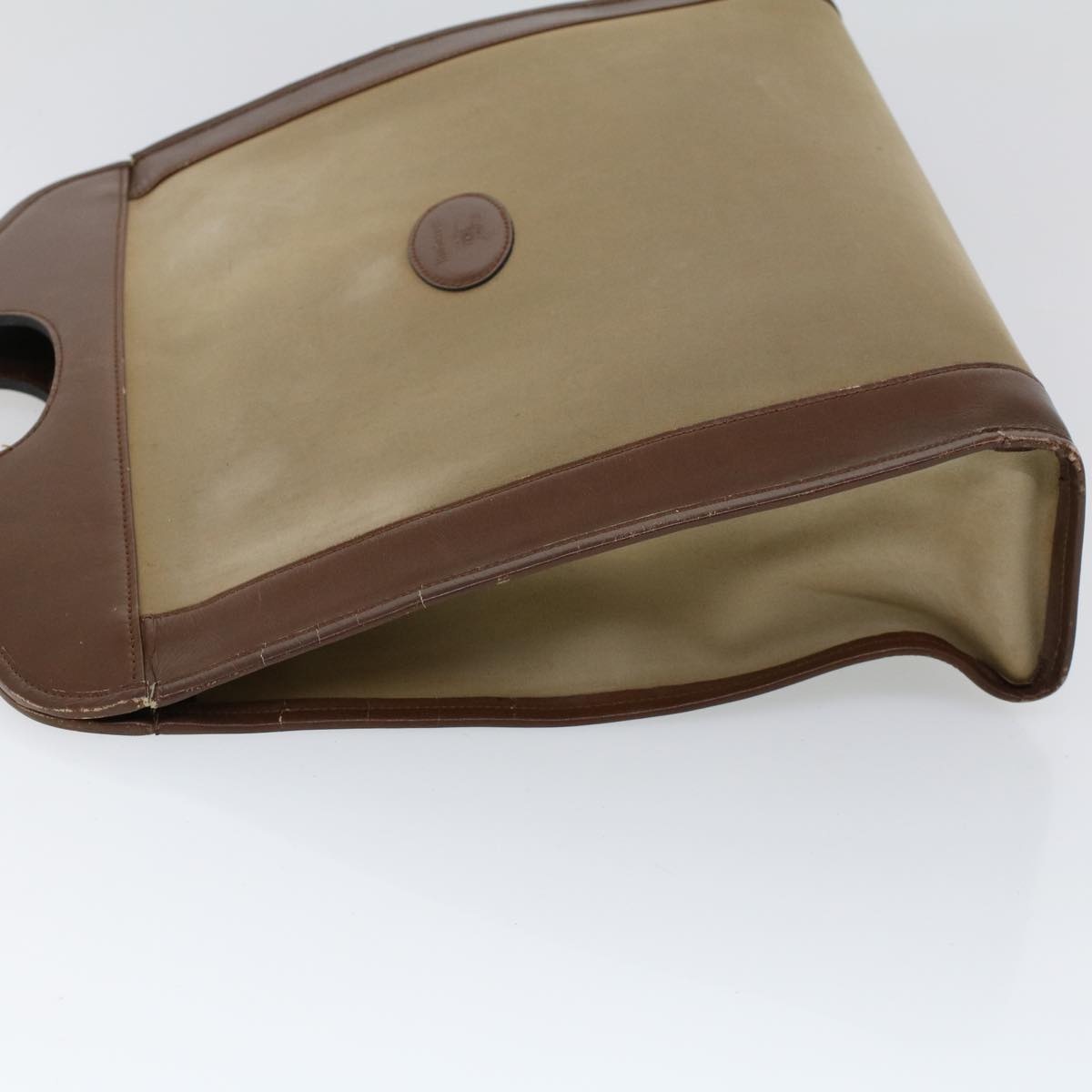 Burberry Hand Bag Canvas Leather Brown Beige - 4