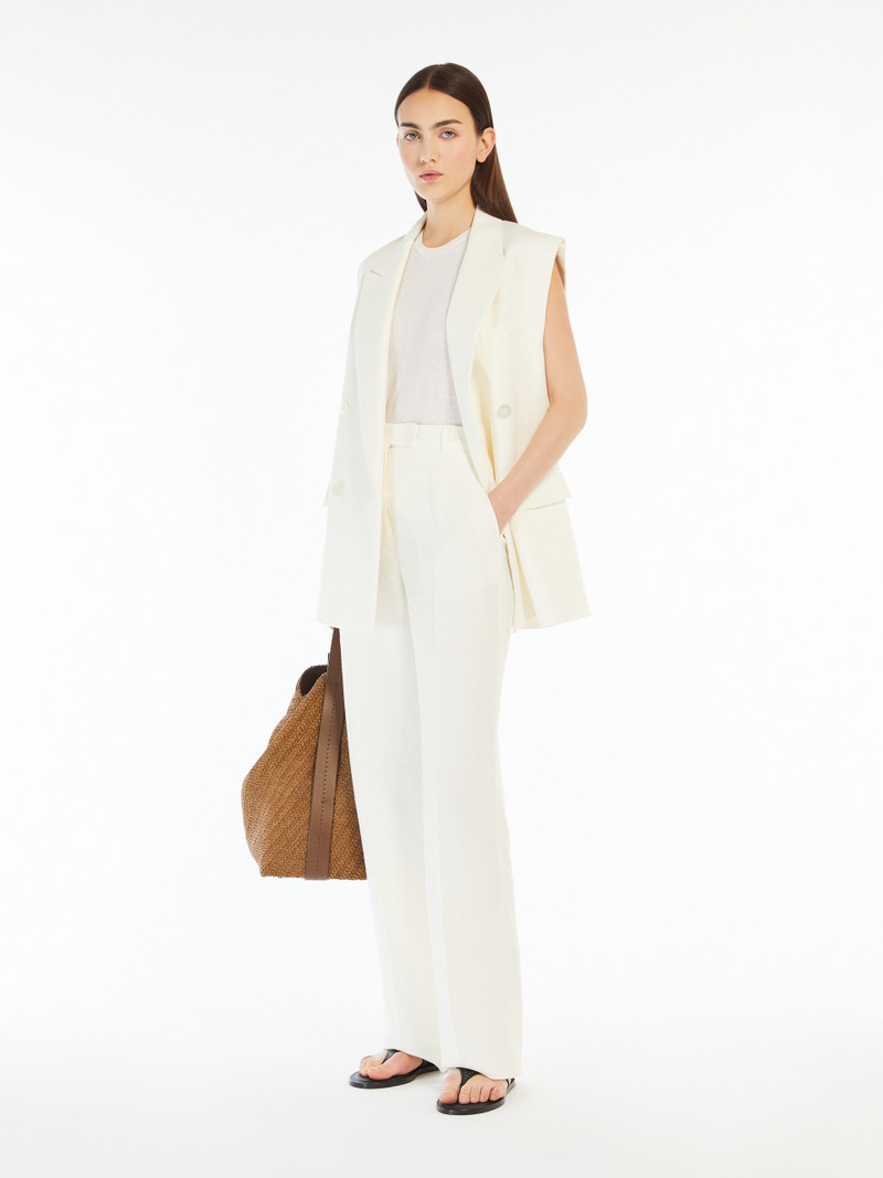 Max Mara ALCANO Faded linen trousers outlook