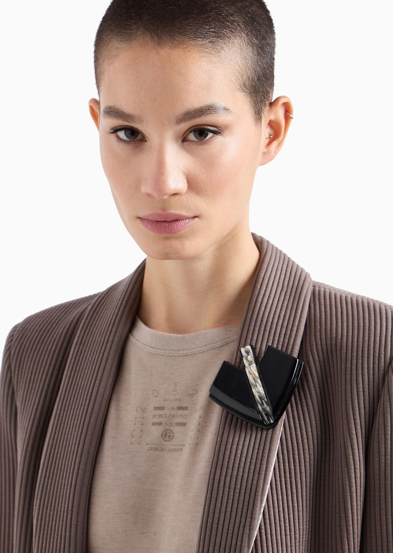 Long single-breasted canneté jersey coat - 5