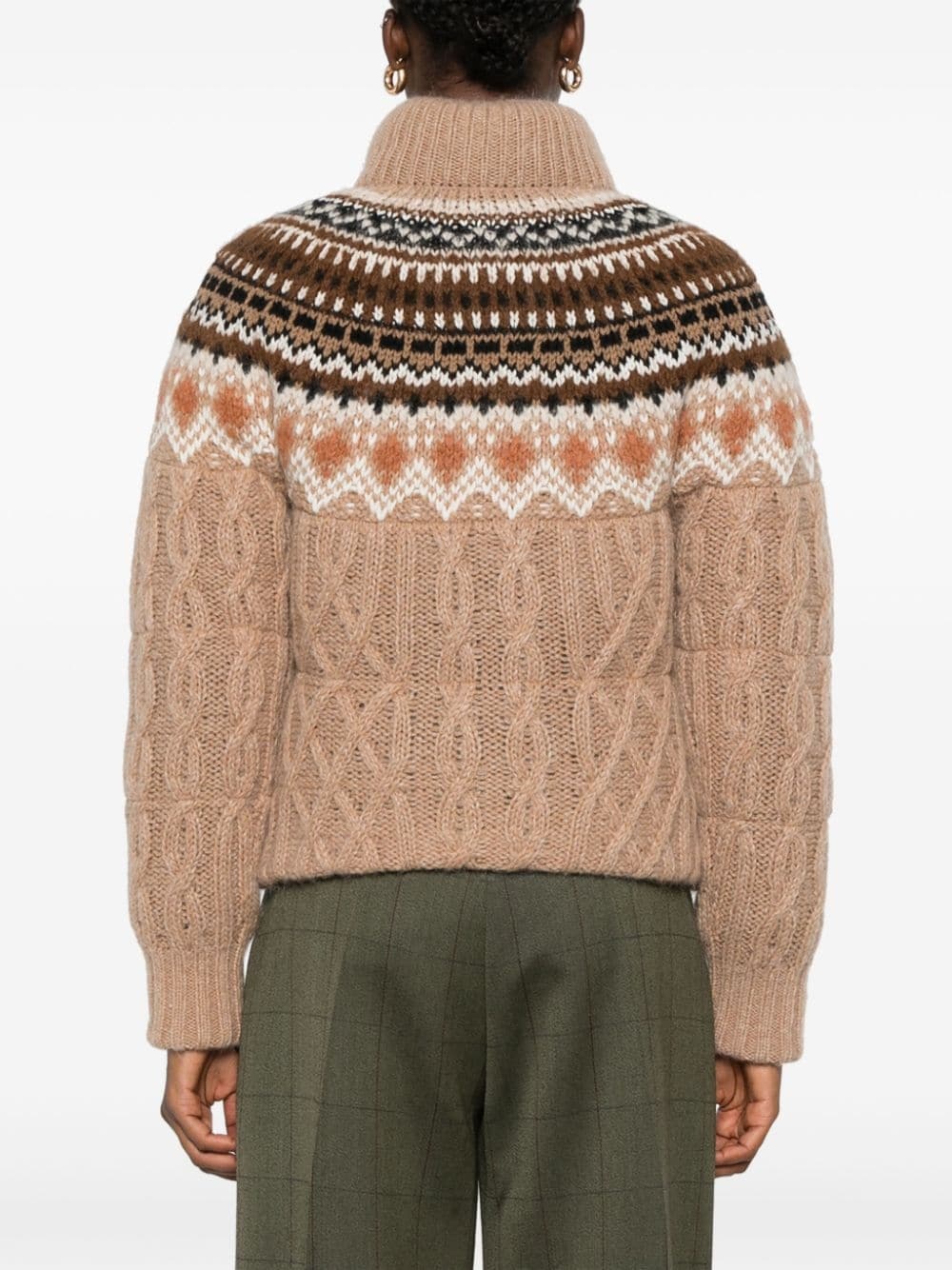 patterned-jacquard puffer jacket - 4