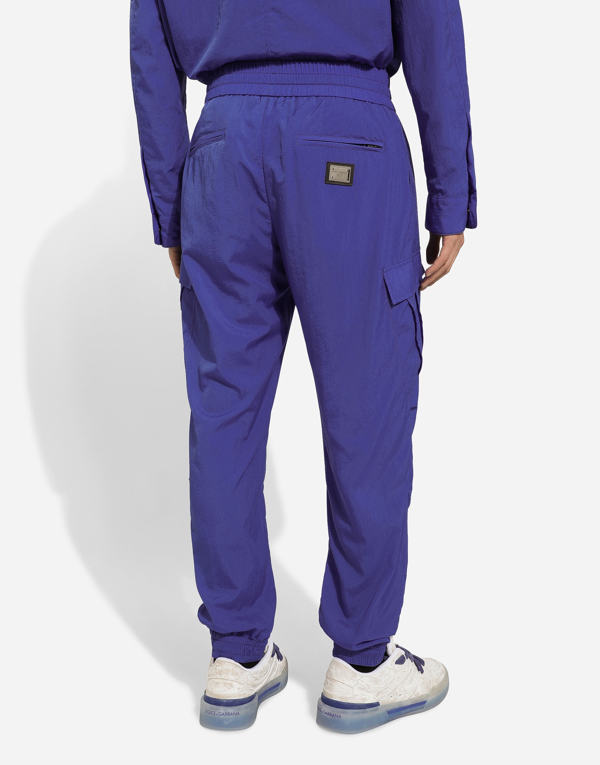 Stretch cotton cargo pants with tag - 4
