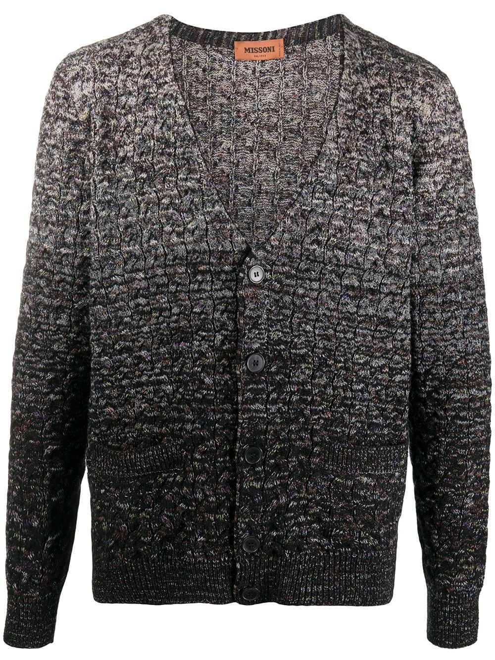 gradient wool knit cardigan - 1