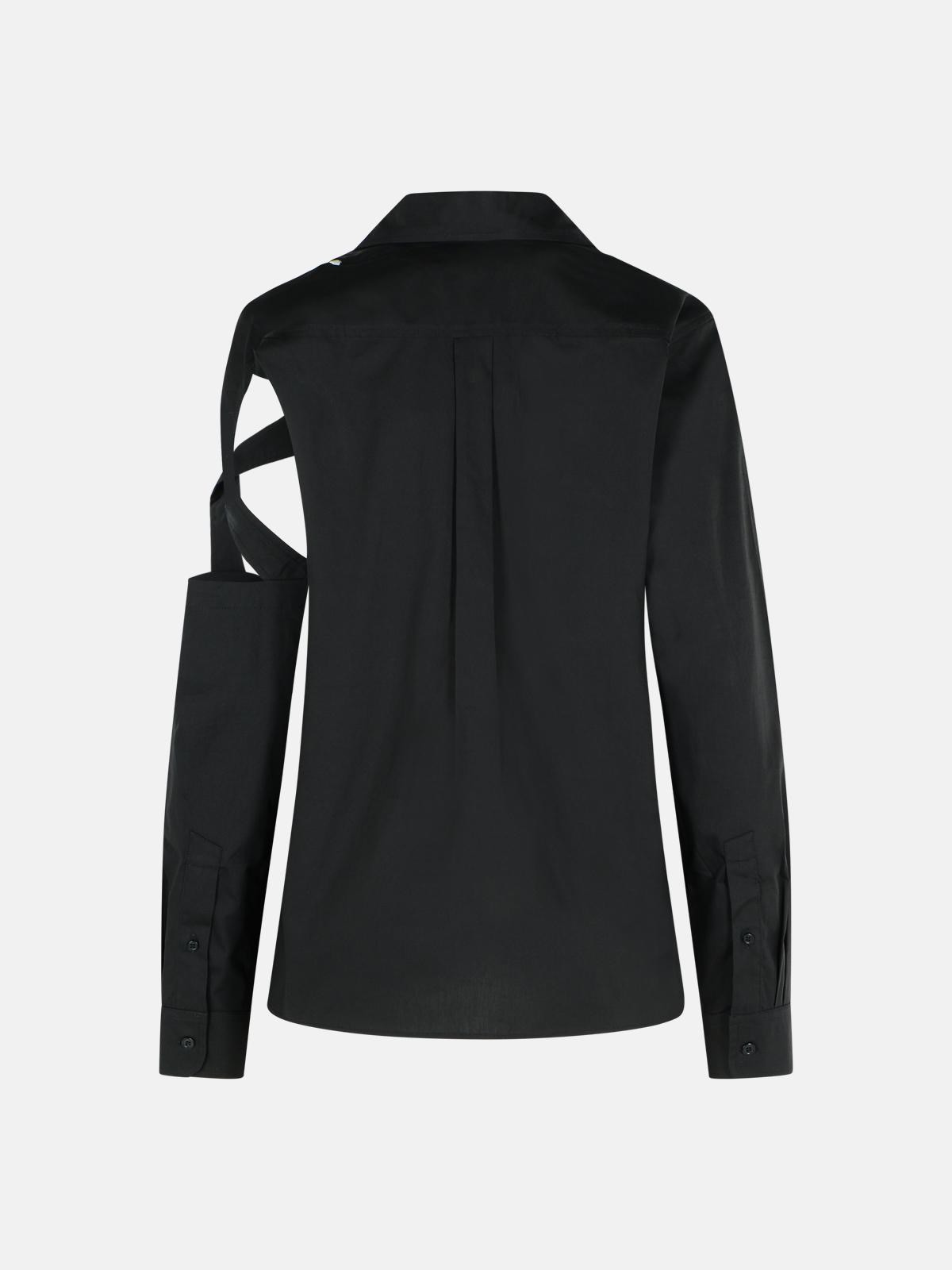'CUTOUT' BLACK COTTON SHIRT - 3