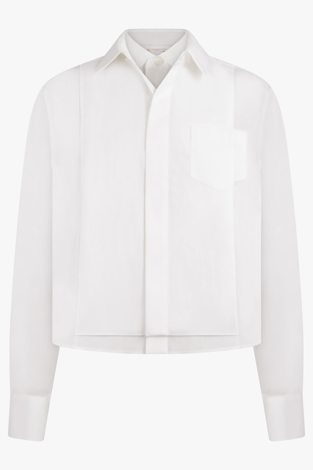 CONTRAST L/S LAYERED PANEL SHIRT | WHITE - 1