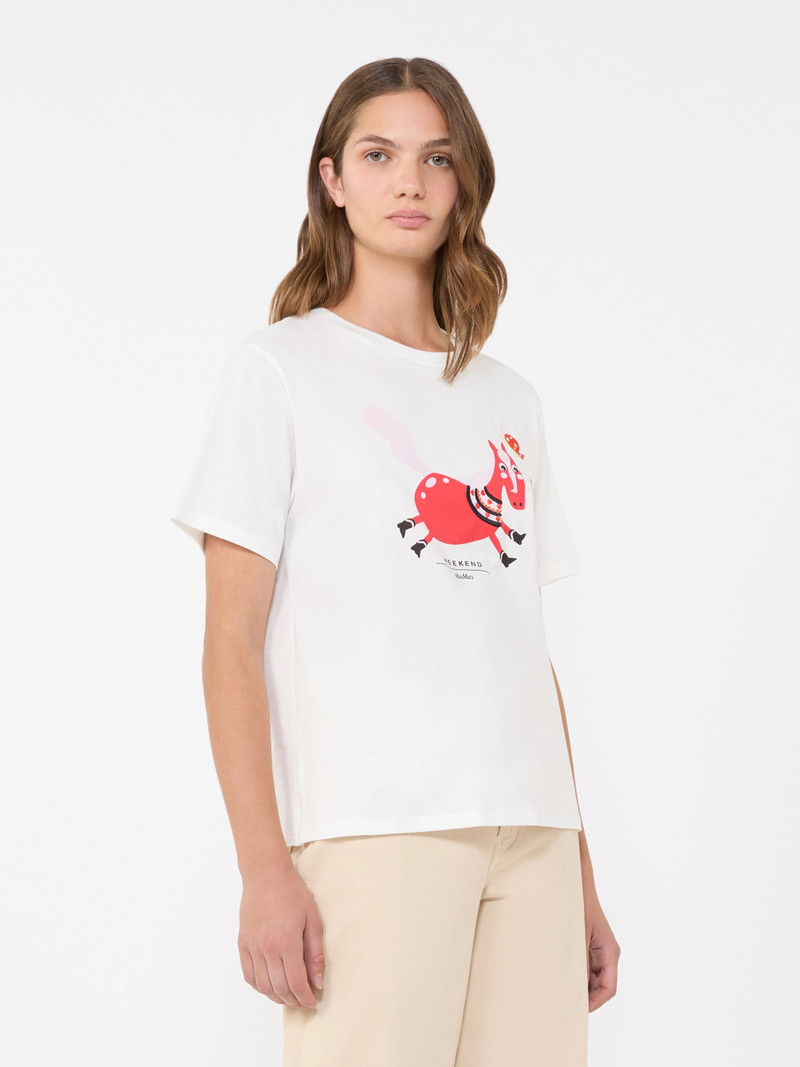 WEST Print and embroidery-adorned cotton T-shirt - WHITE 3
